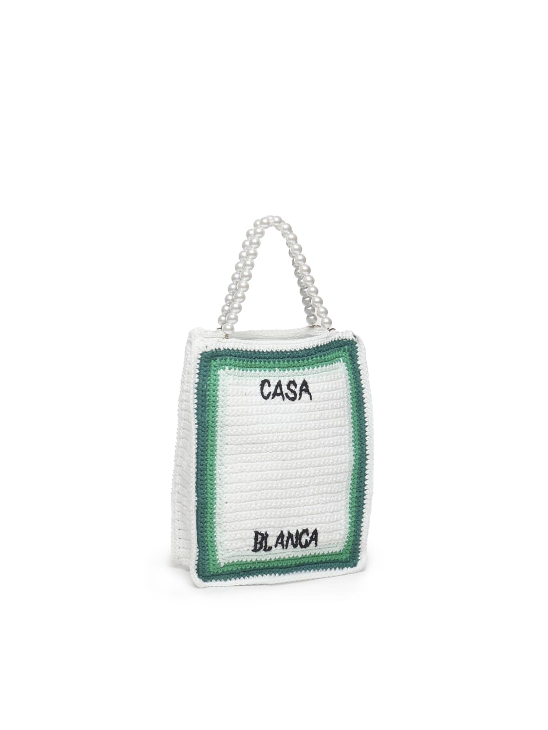 Shop Casablanca Crochet Logo Tote Bag In Green