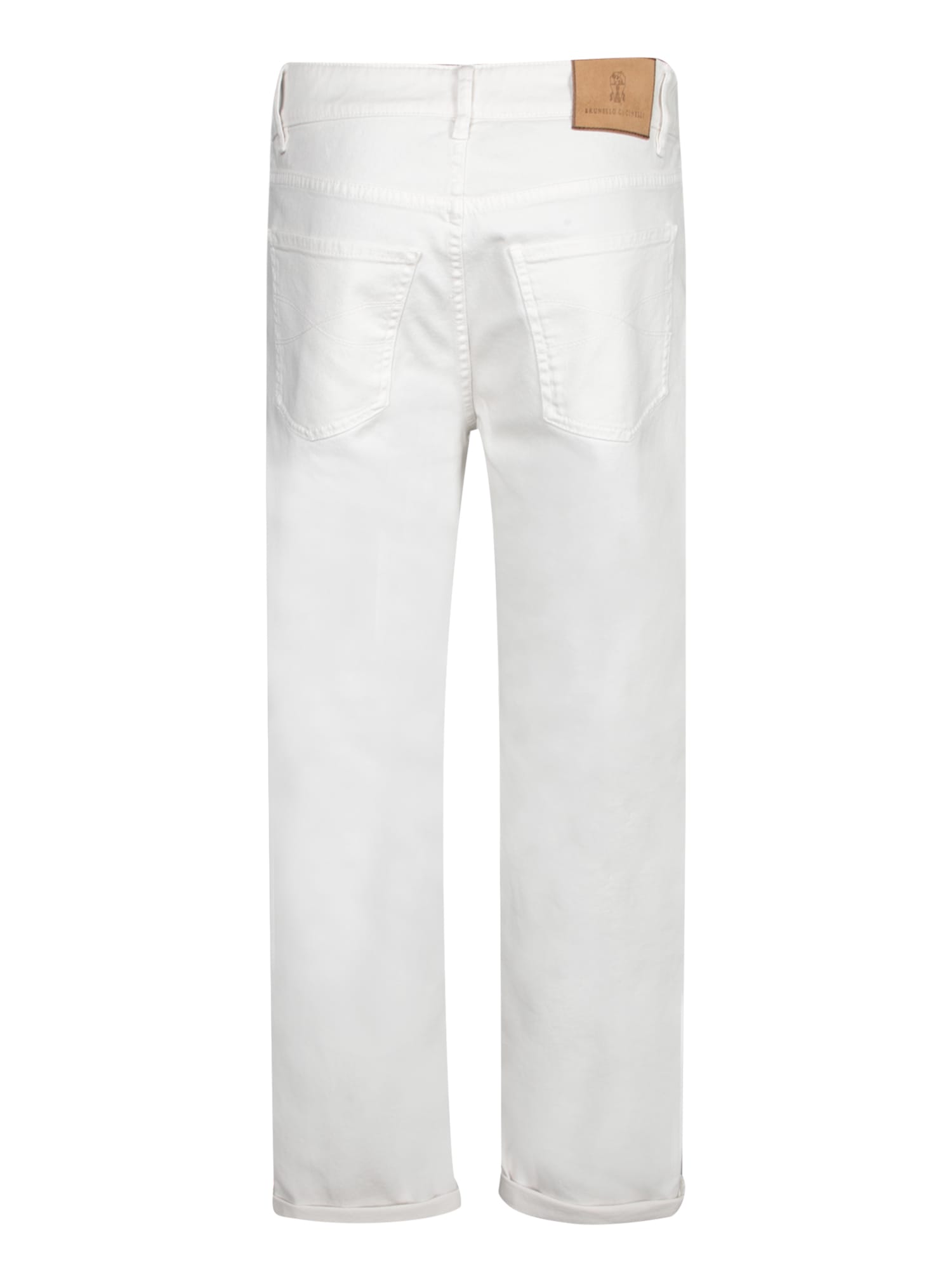 Brunello Cucinelli Bull Cream Cotton Trousers In White