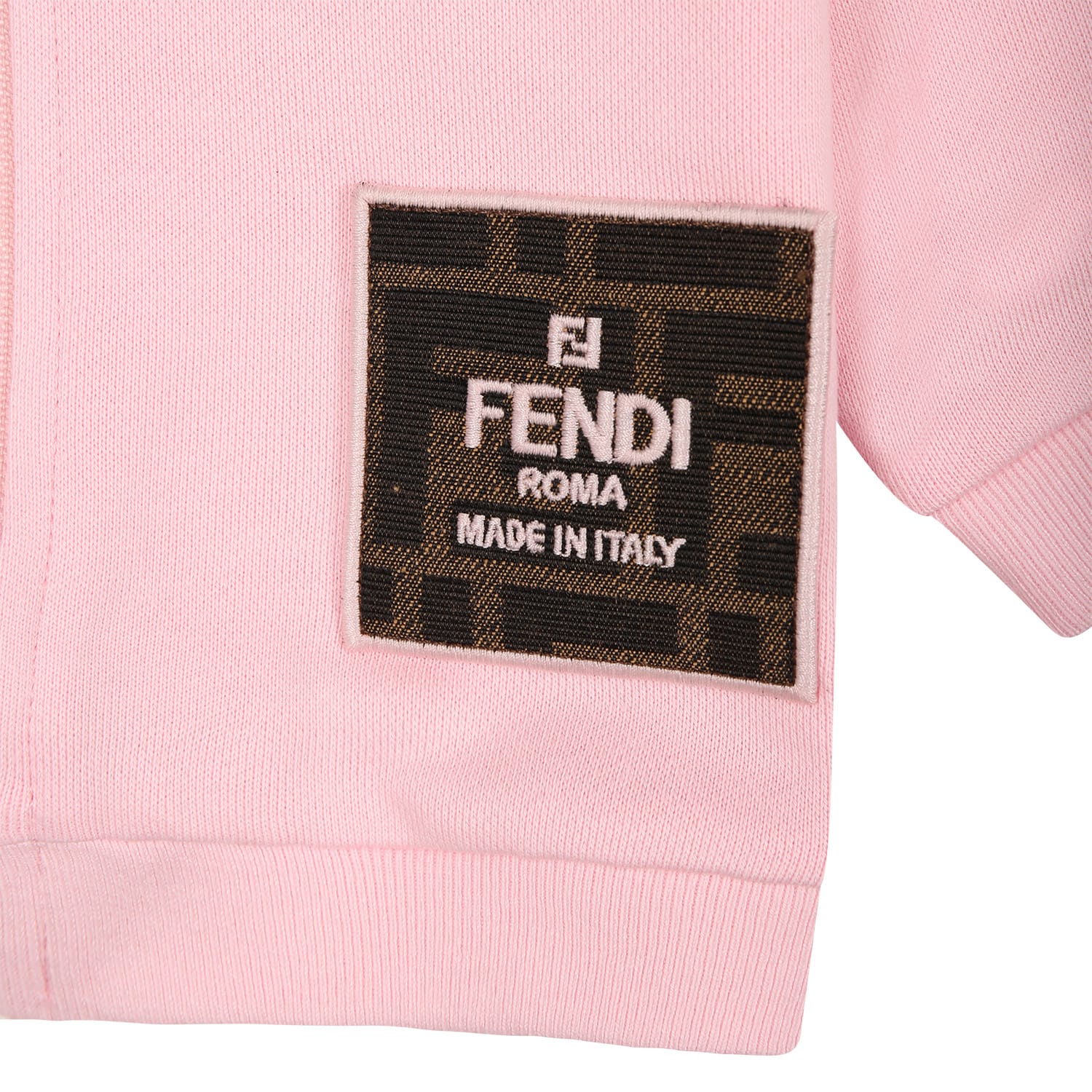 Shop Fendi Pink Sweatshirt For Baby Girl With Logo