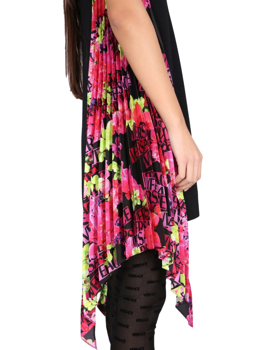 Versace Virgin-wool Mini Dress In Black