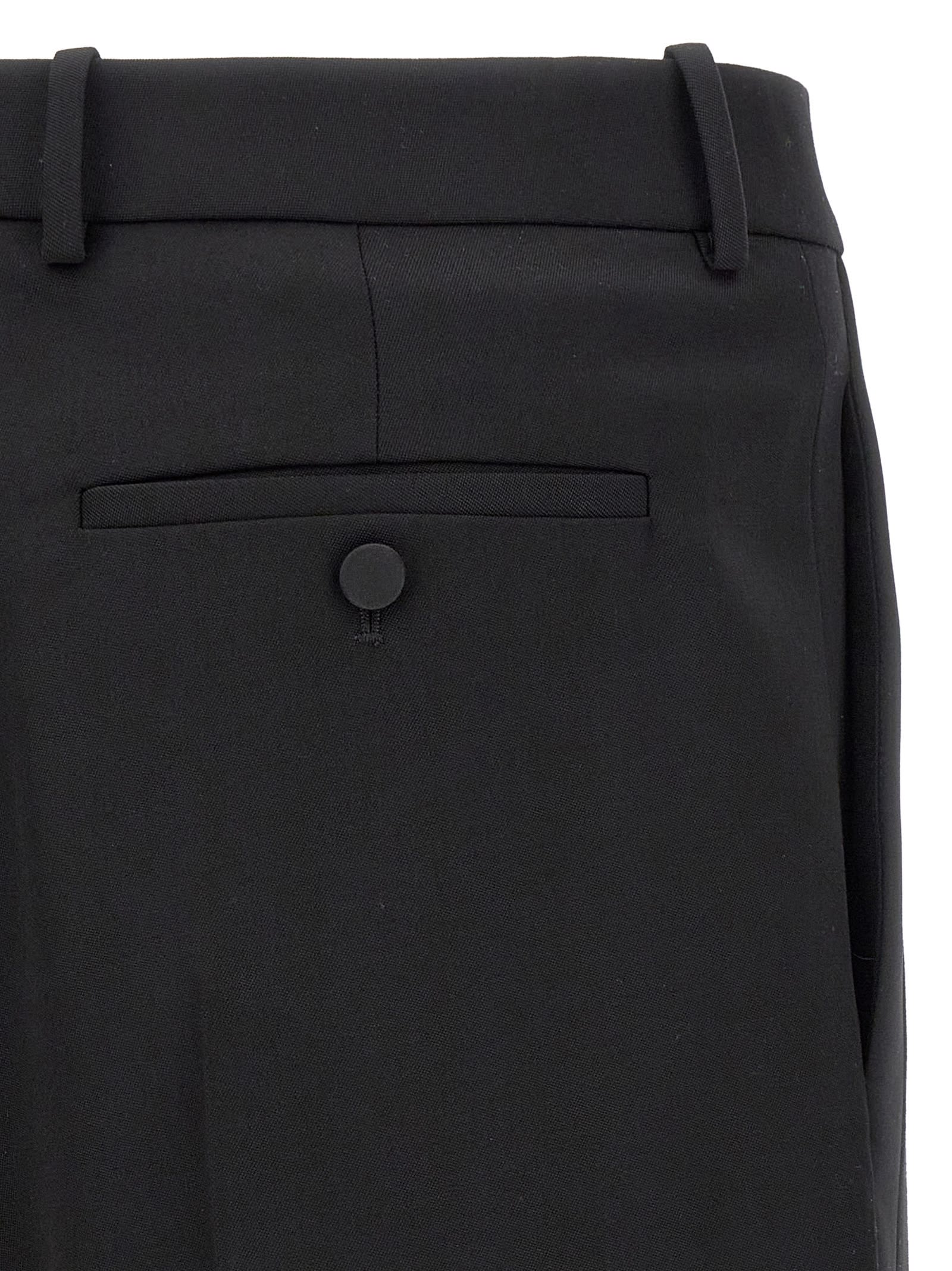 Saint Laurent Black Single Pleat Smoking Pant In Black