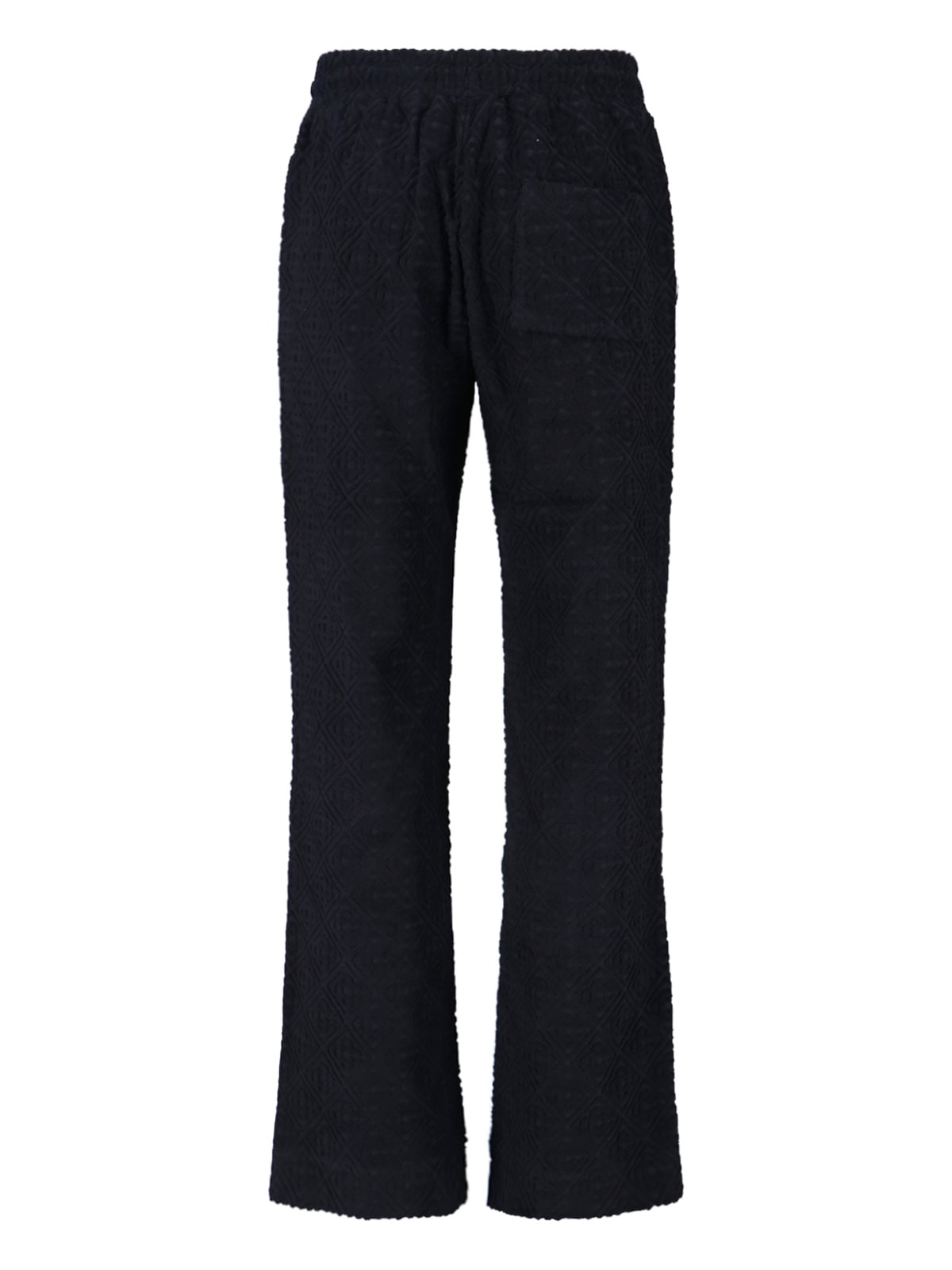 Casablanca Textured Black Trousers With Relaxed Fit In Black