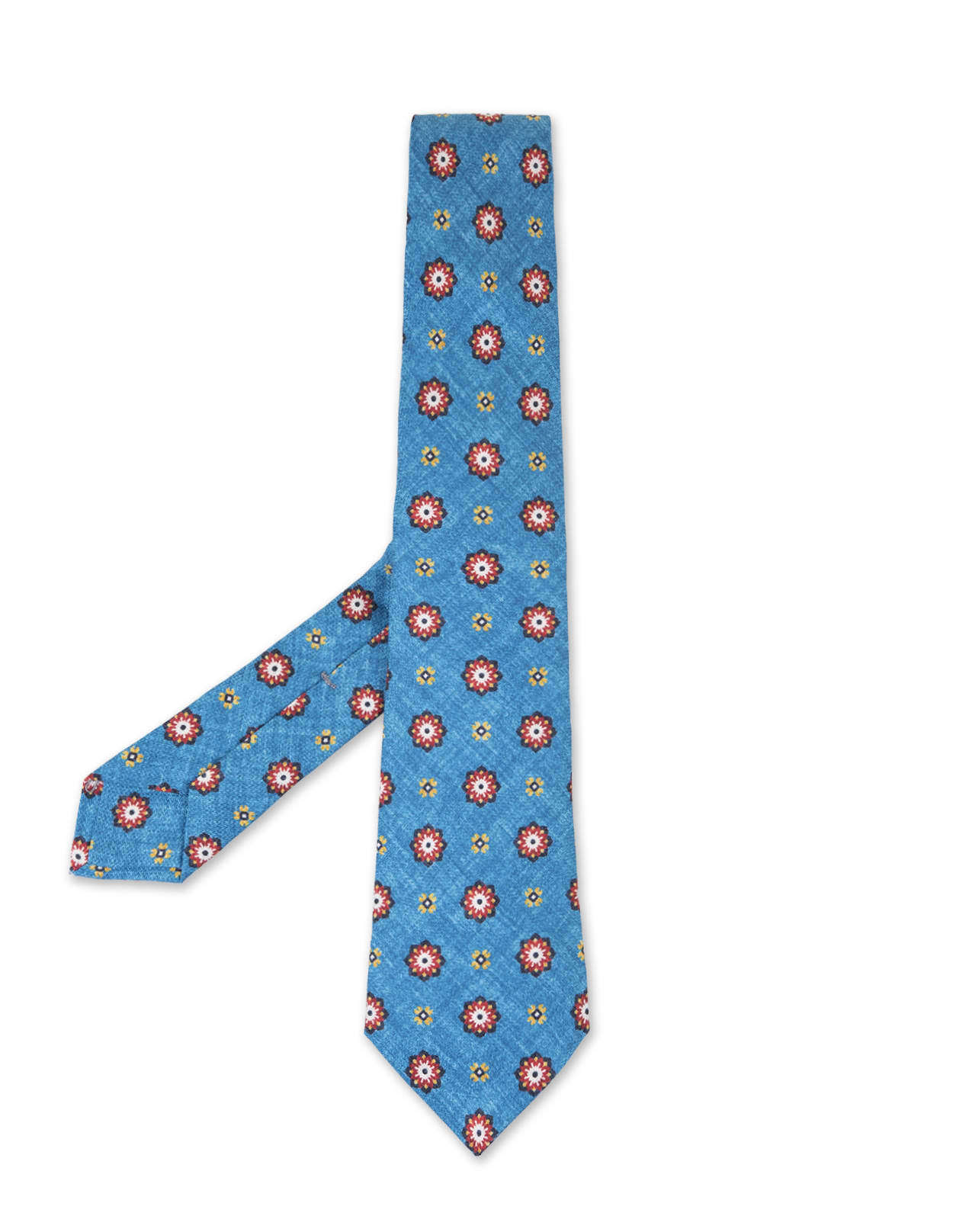 Light Blue Tie With Flower Pattern
