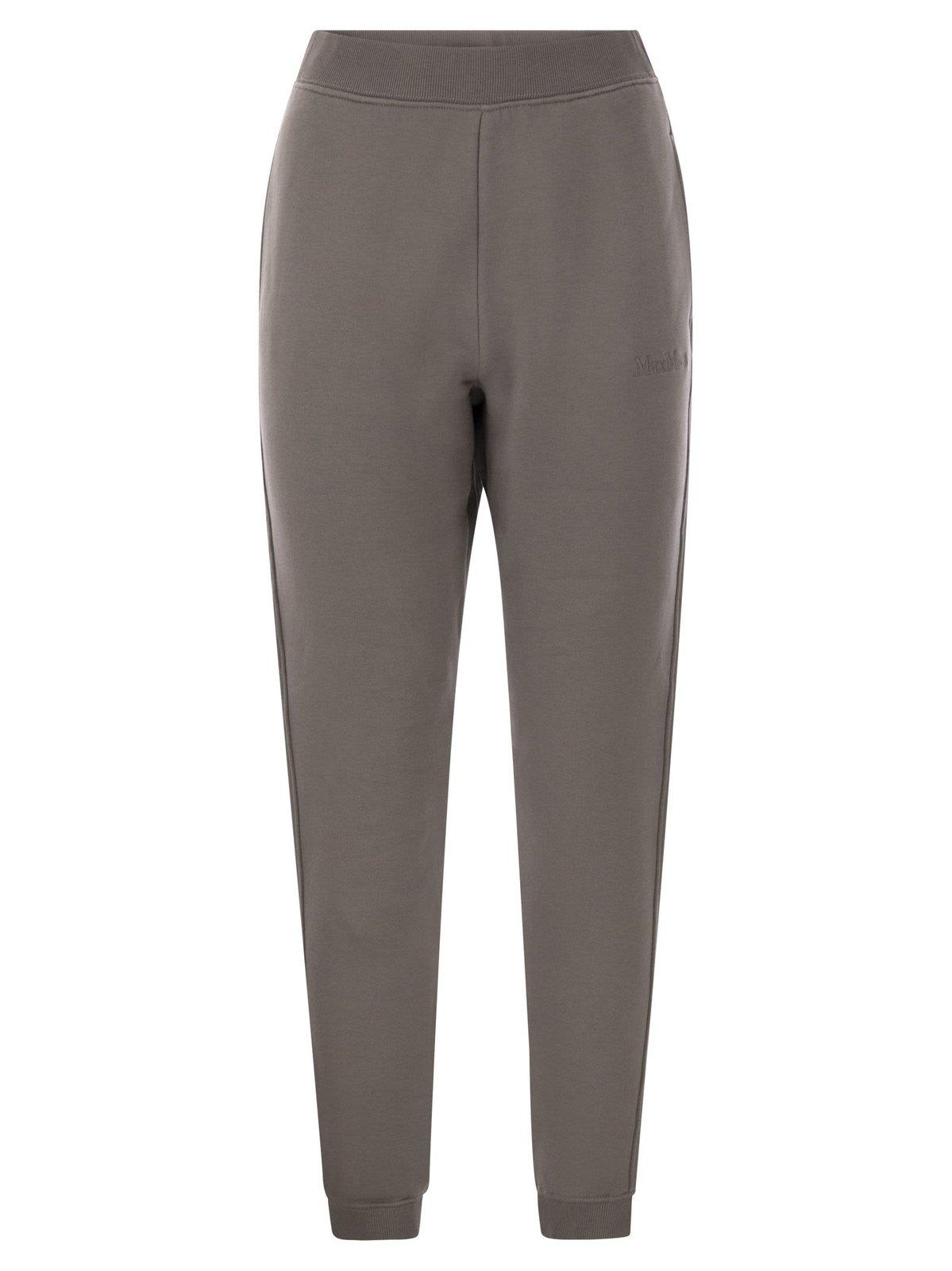 Shop 's Max Mara Logo Embroidered Jogging Trousers In Smoke