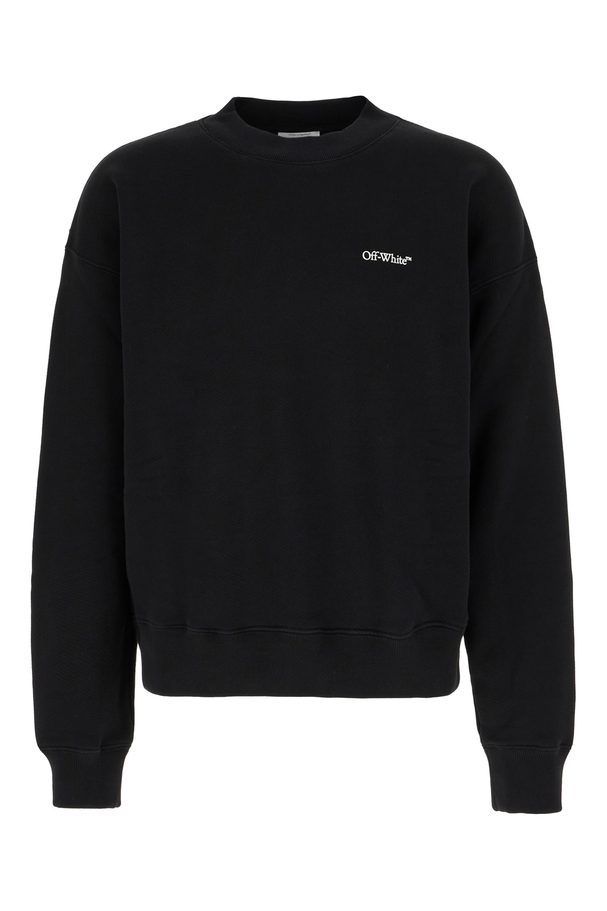 Off-white Black Cotton Oversize Sweatshirt In Black White