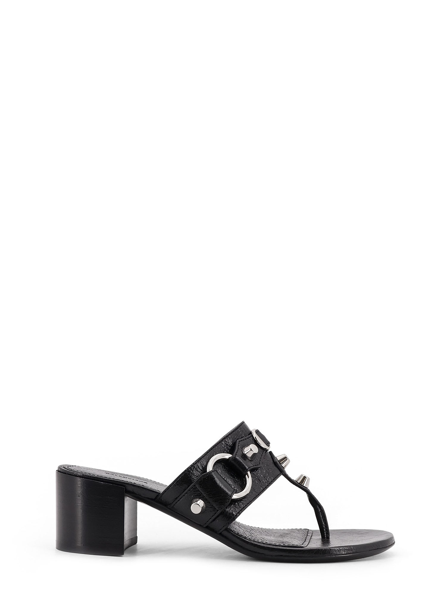Balenciaga City Tong Leather Heeled Sandals