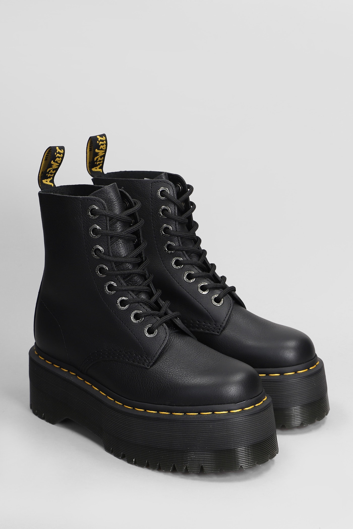 Shop Dr. Martens' 1460 Pascal Max Combat Boots In Black Leather