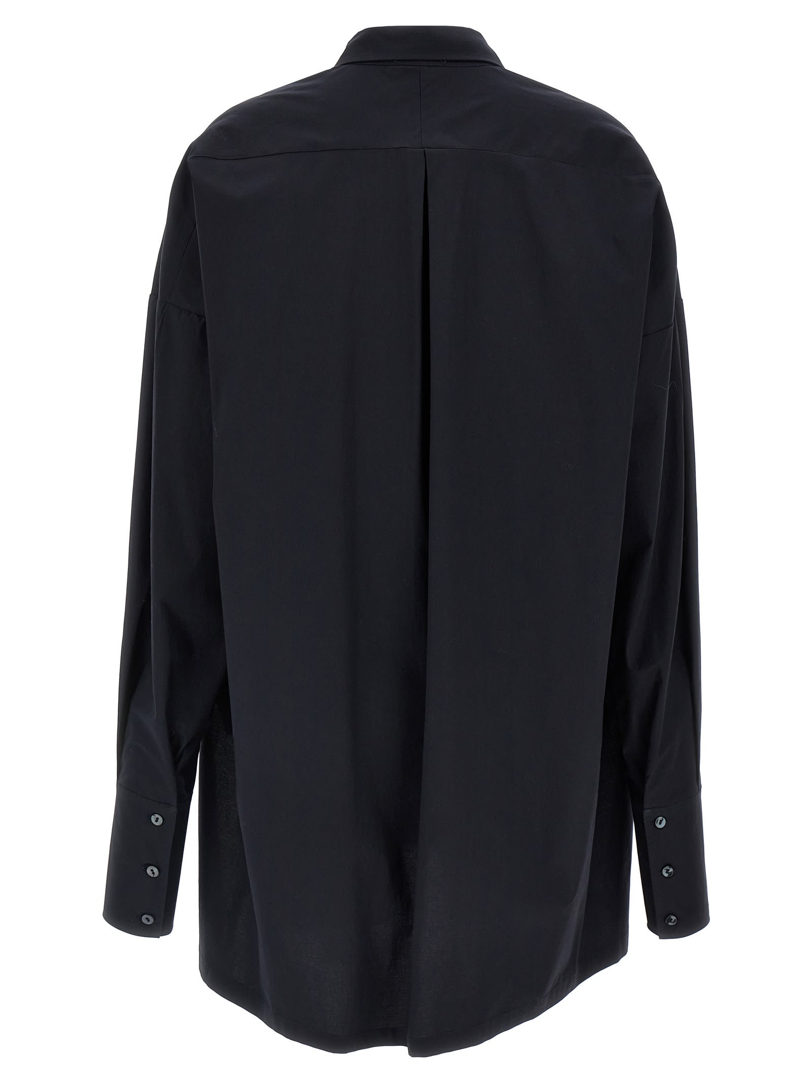 Di.la3 Pari' Blue Cotton Shirt In Black