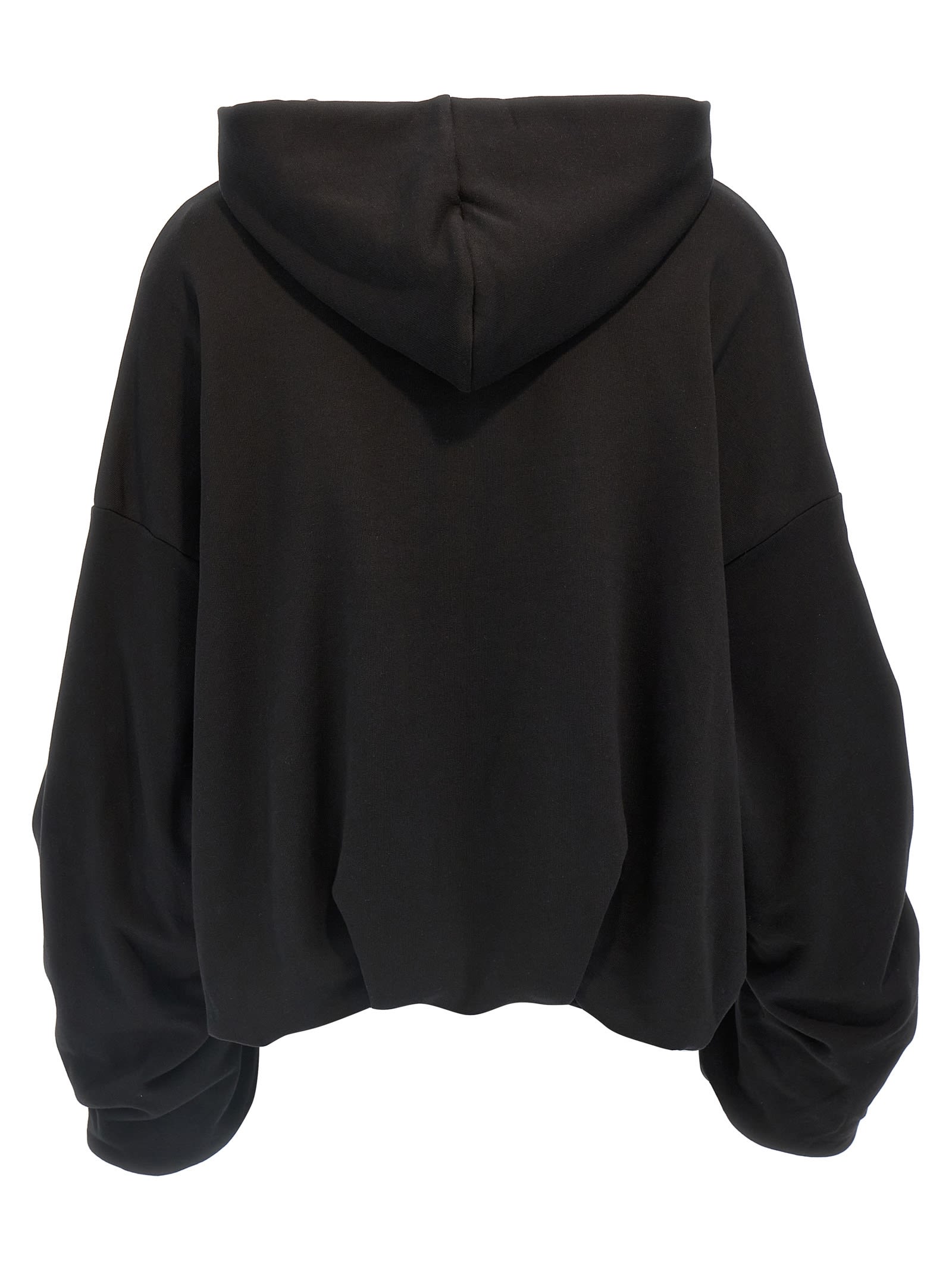 Dries Van Noten Oversized Draped Black Sweatshirt In Black