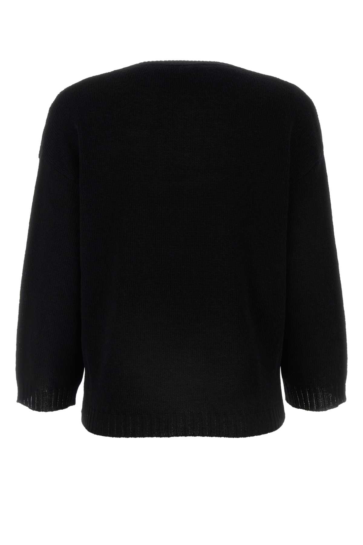 Valentino Black Wool Oversize Sweater In Nero