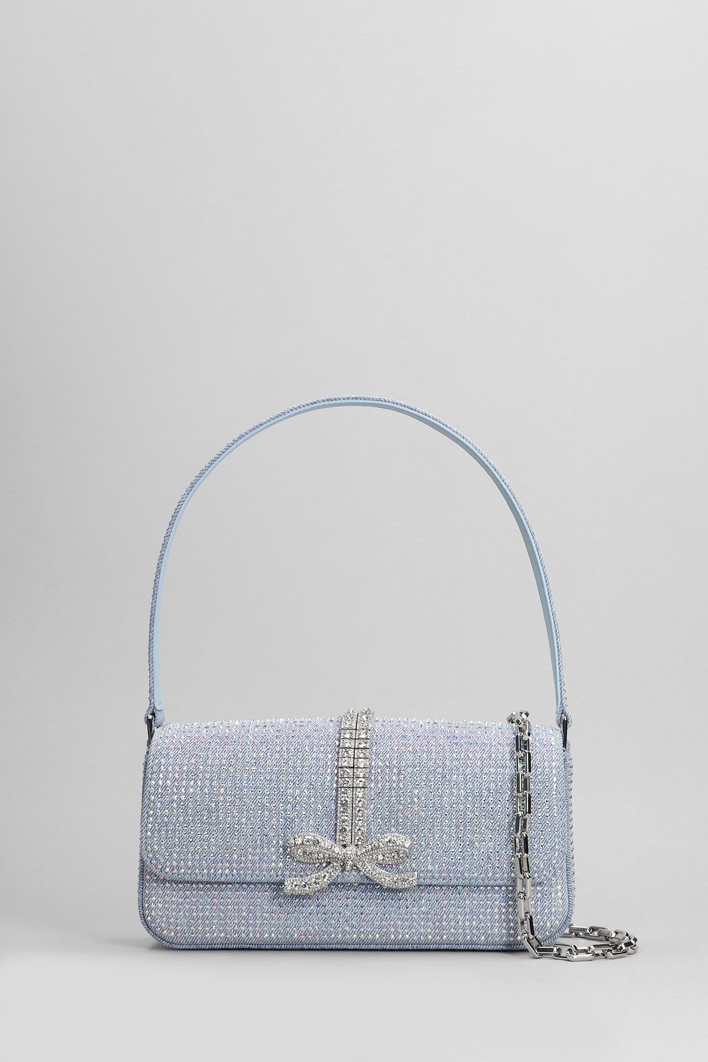 Hand Bag In Blue Cotton