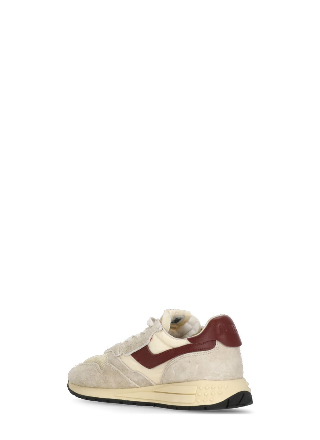 Autry Low Suede Net Sneakers With Contrast Panel In Nude
