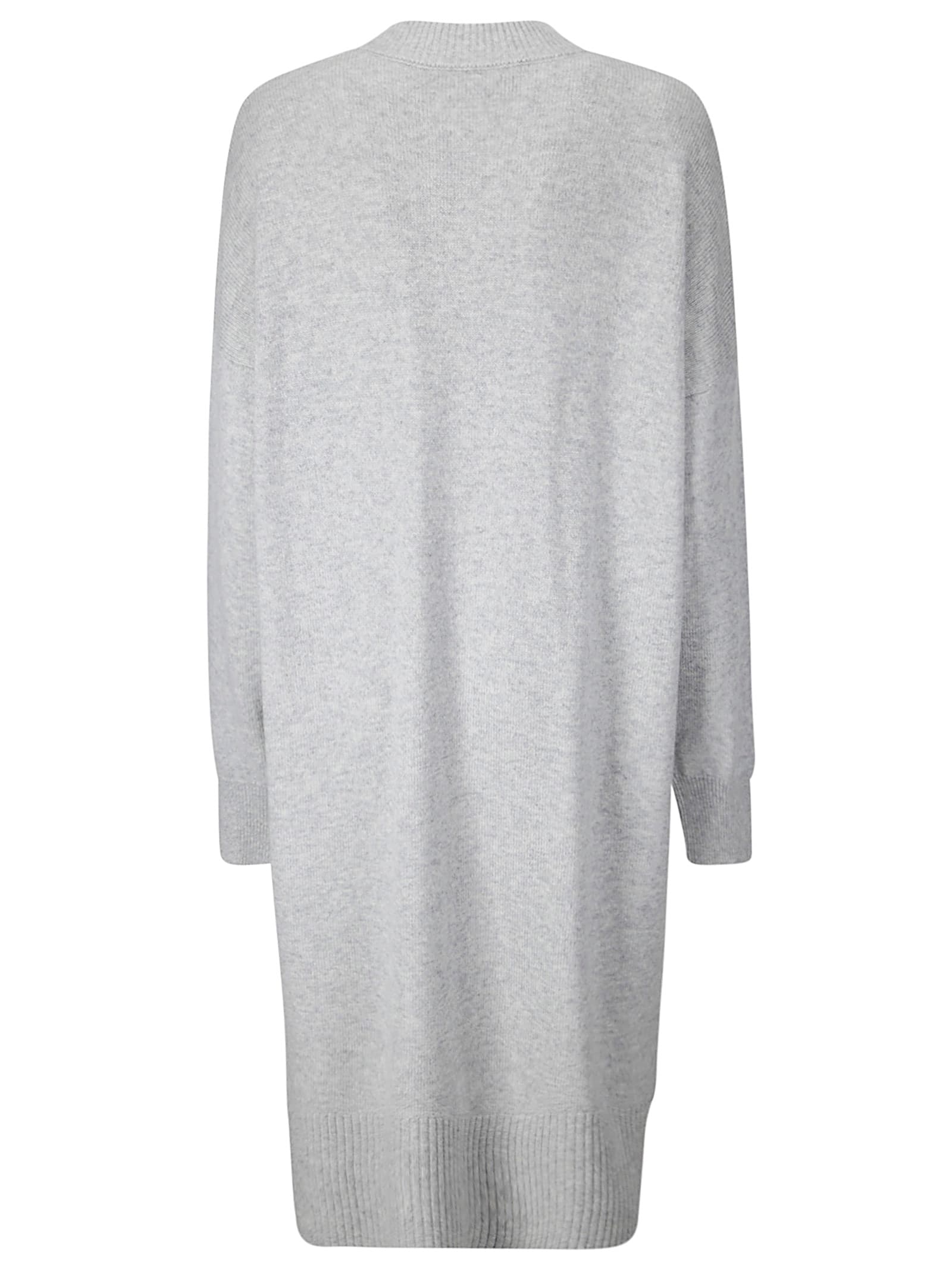 Shop Wild Cashmere Boxy V-neck Dress In Light Grey