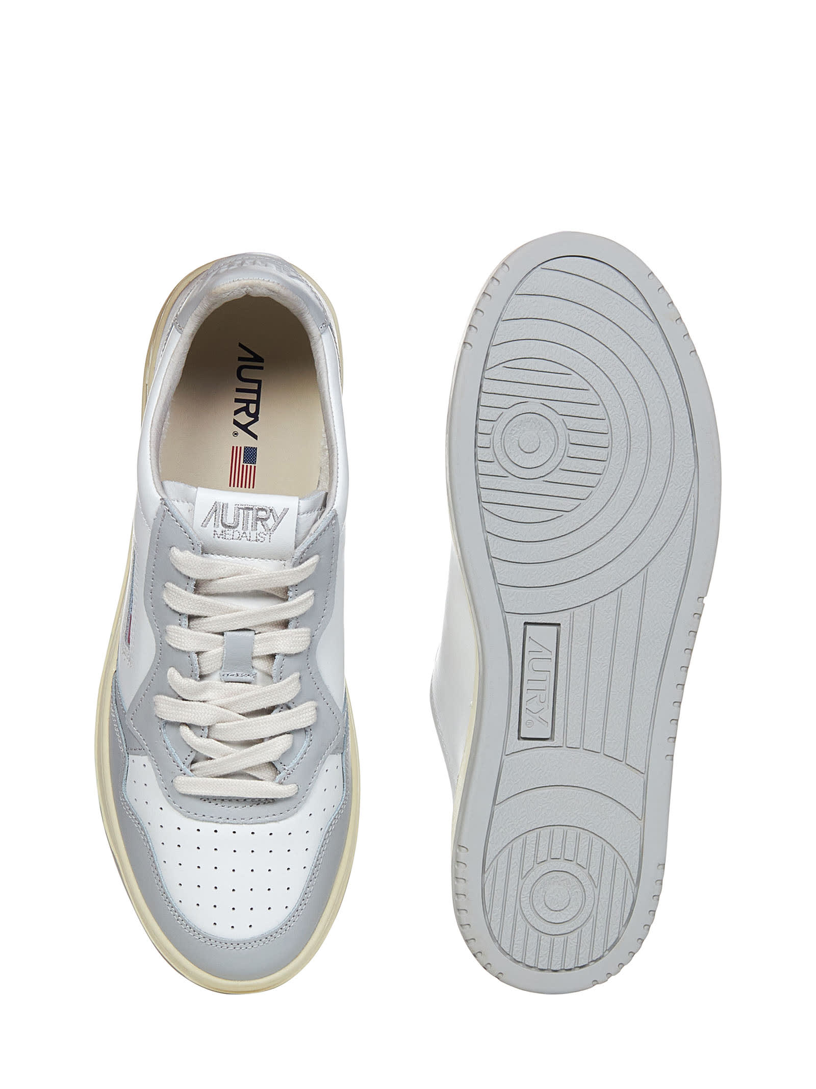 Shop Autry Medalist Low Sneakers In White/vapor