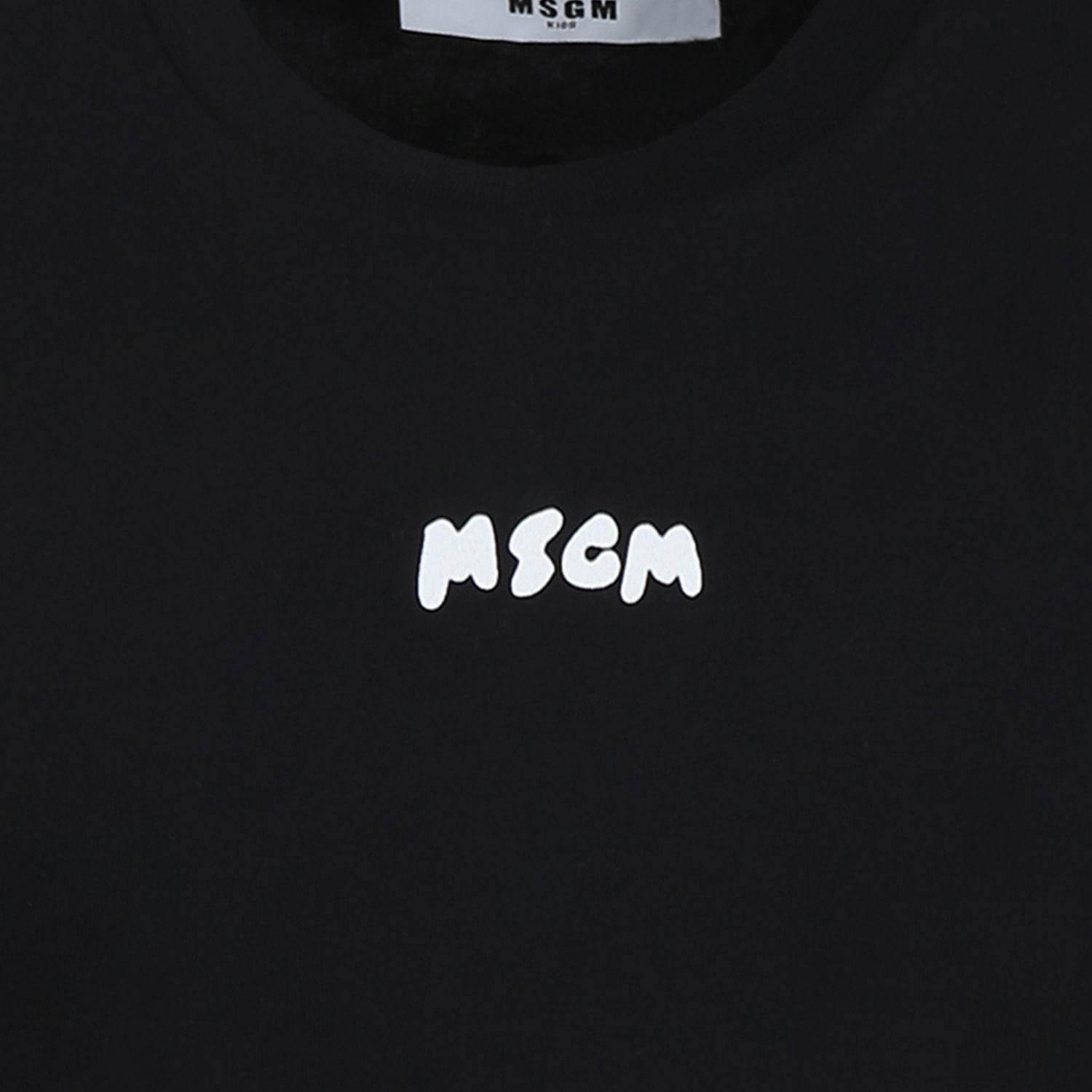 Msgm Black Tank Top For Boy With Logo In Black