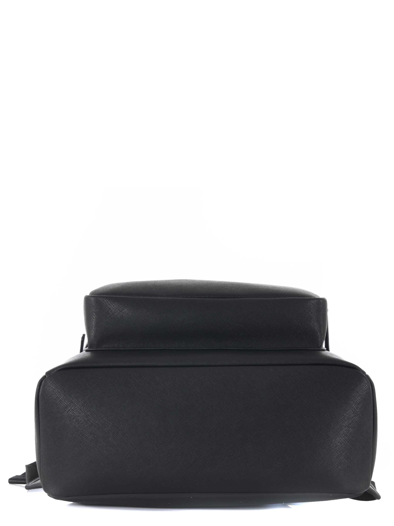 Emporio Armani Zaino Roundshape In Pelle Rigenerata Cn Aquila In Nero Neri E Grigi