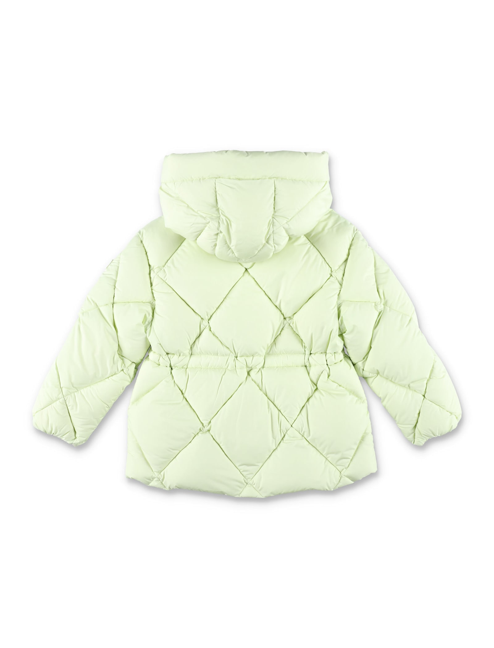 Shop Il Gufo Kid - Long Hooded Down Jacket In Lime