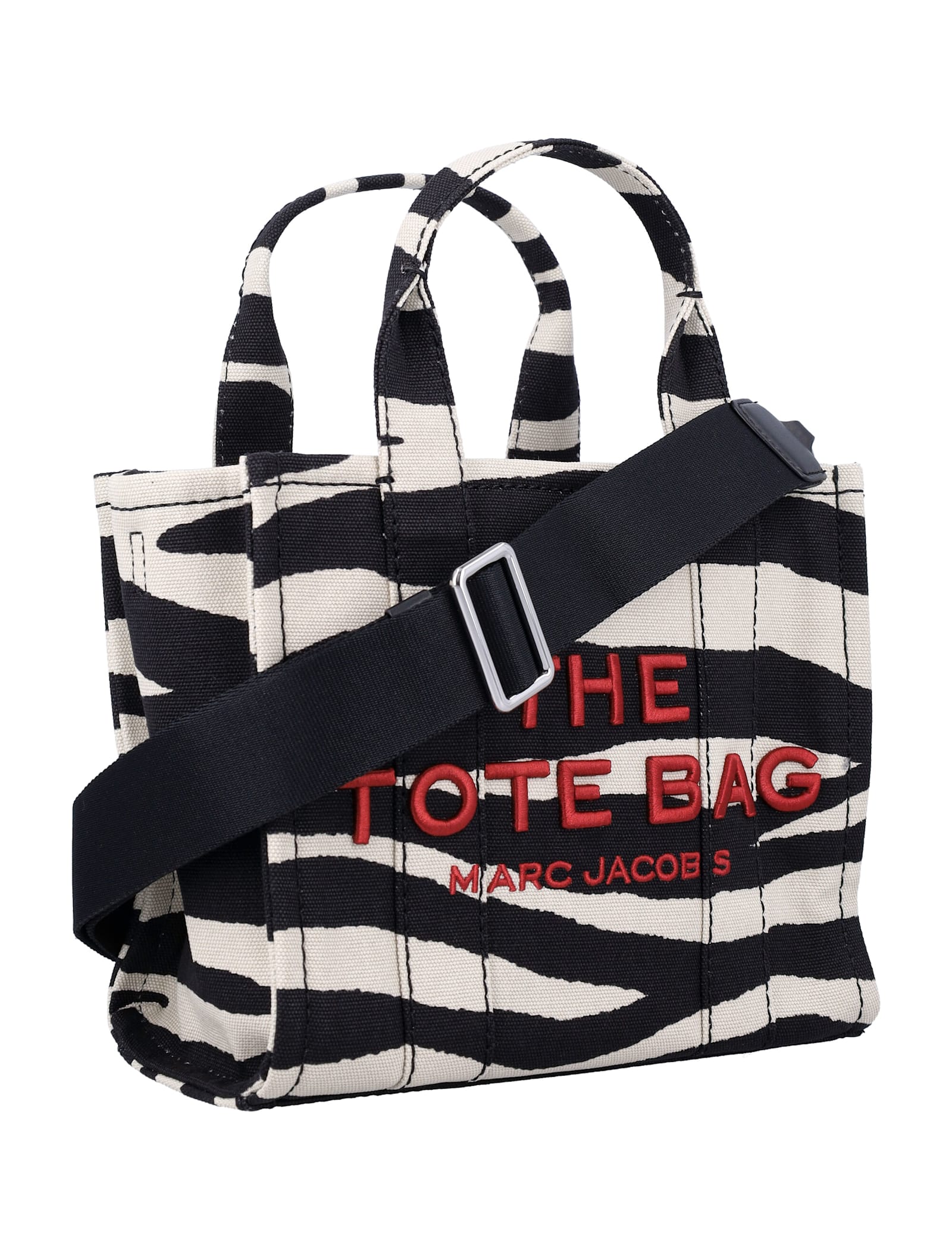 Shop Marc Jacobs The Zebra Canvas Small Tote Bag