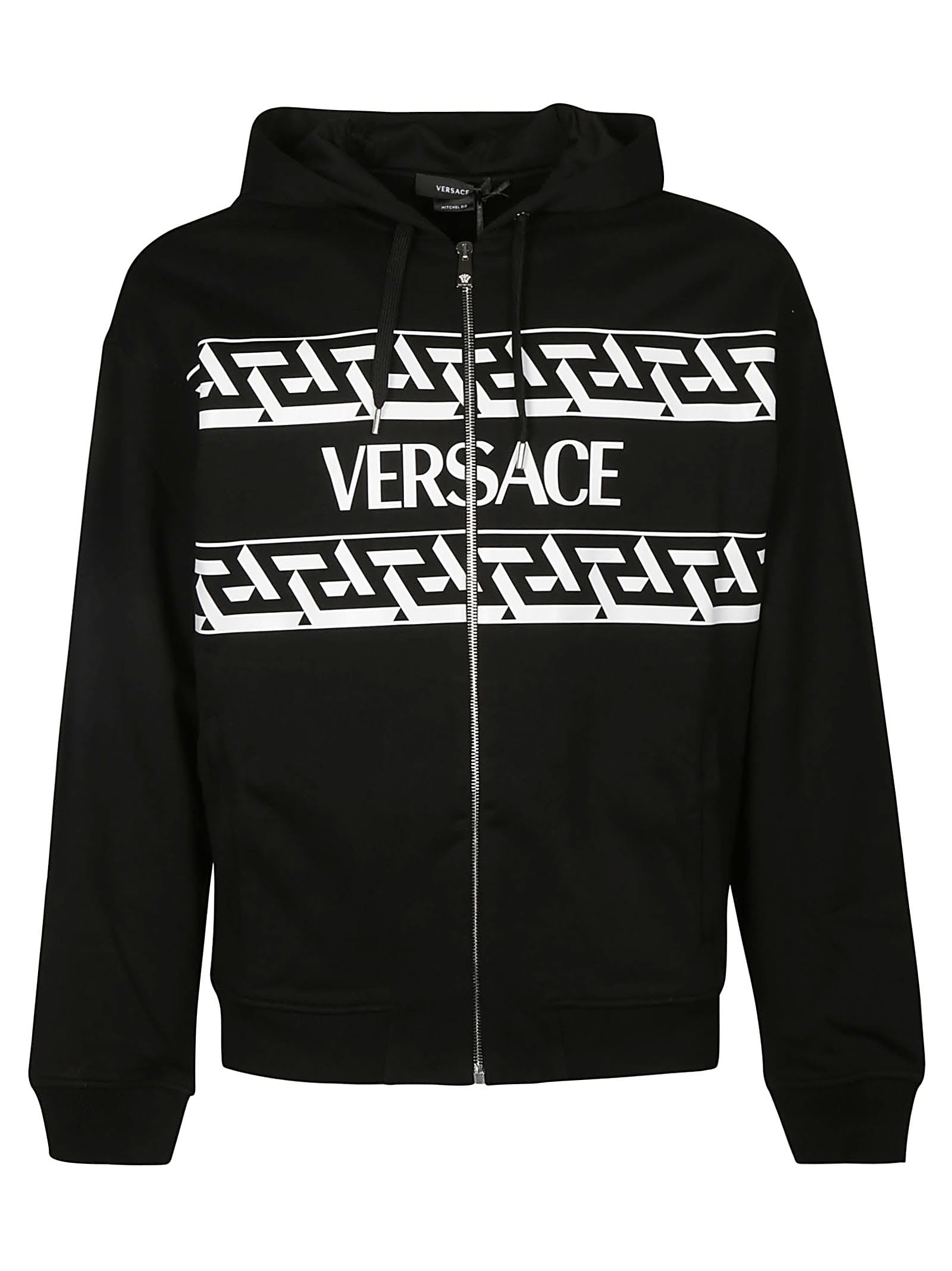 Versace Logo Print Zip Hoodie