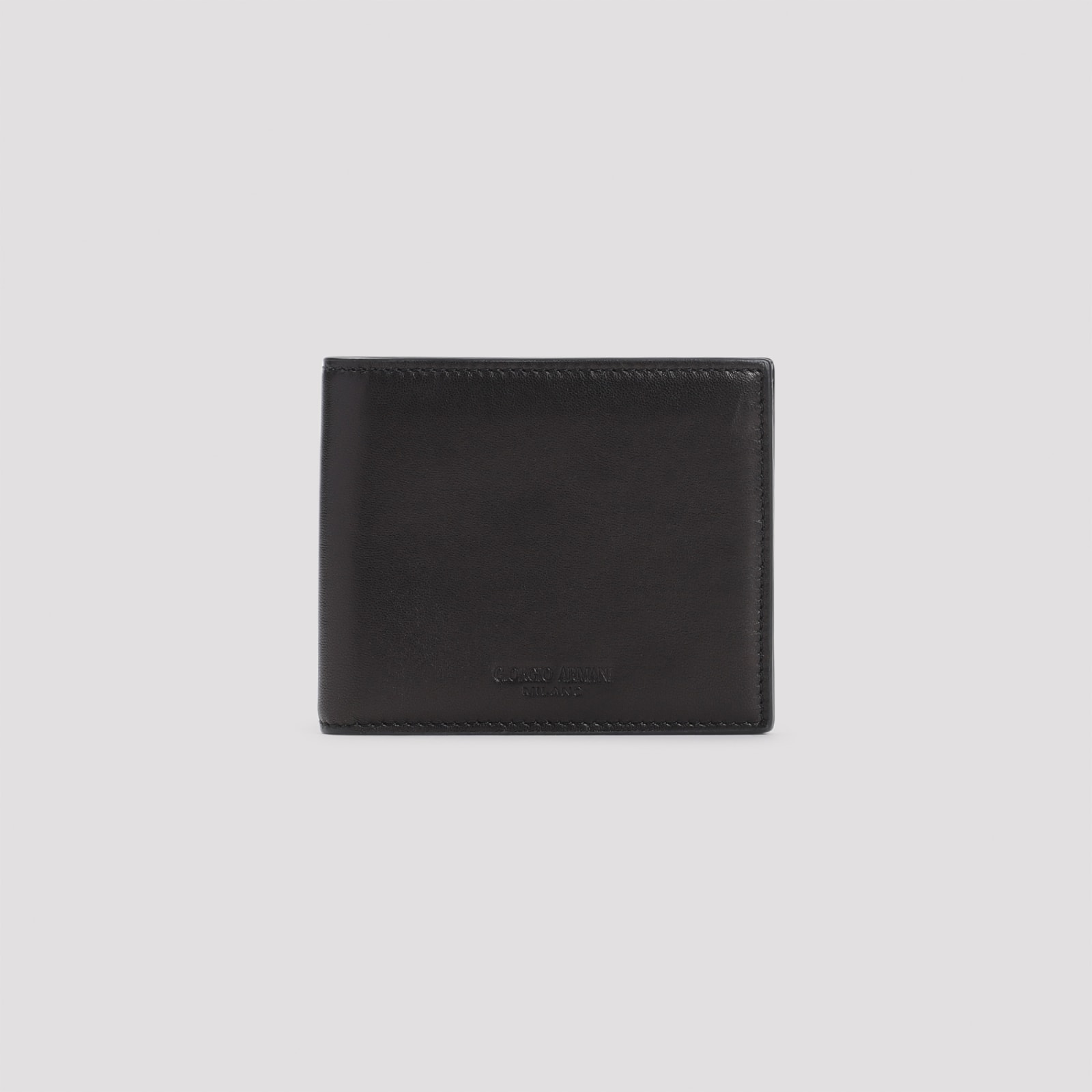 Shop Giorgio Armani Bi-fold Wallet In Nero