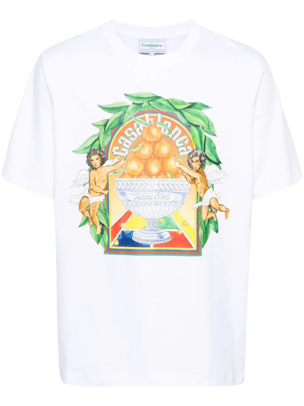 Shop Casablanca Triomphe D`orange Printed Unisex T-shirt