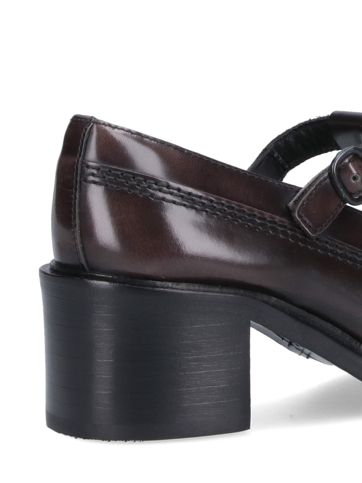Shop Hereu Sio Heel Loafers In Black