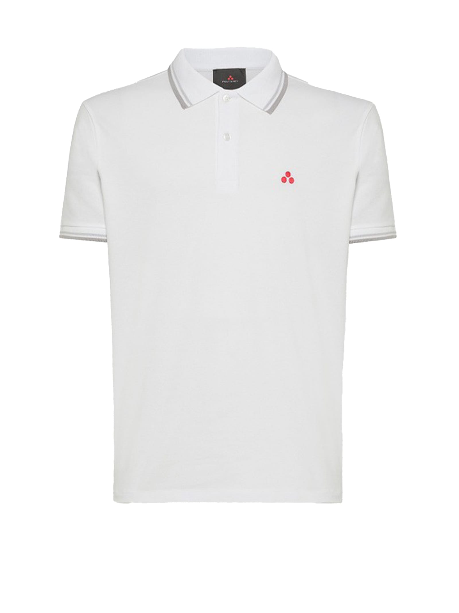 Shop Peuterey White Short-sleeved Polo Shirt In Bianco