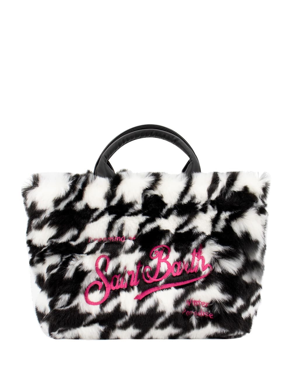Shop Mc2 Saint Barth Bag In Fur Pied De Poule 0077 Emb