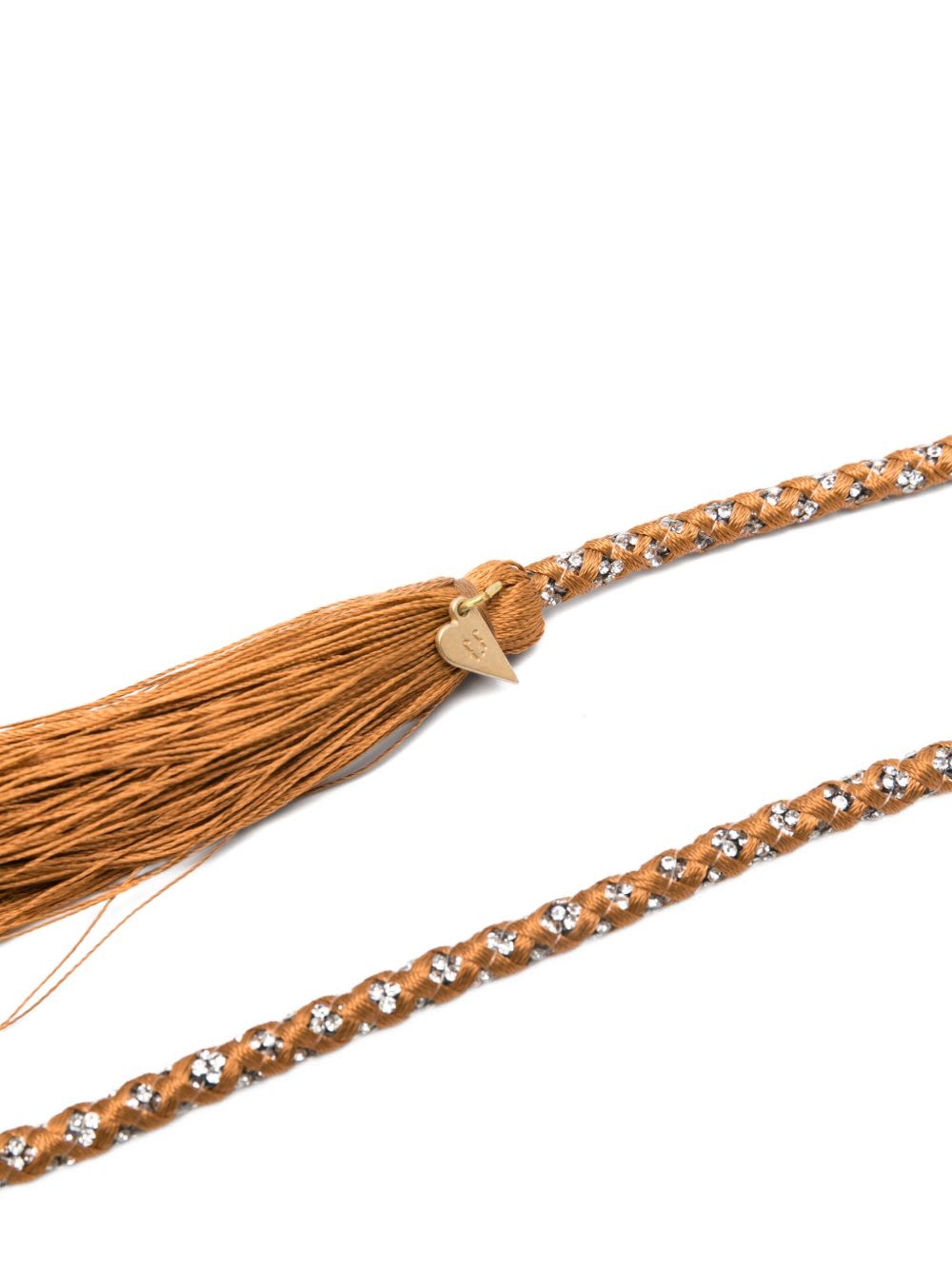 Forte Forte Crystal And Tassels Belt In Brown