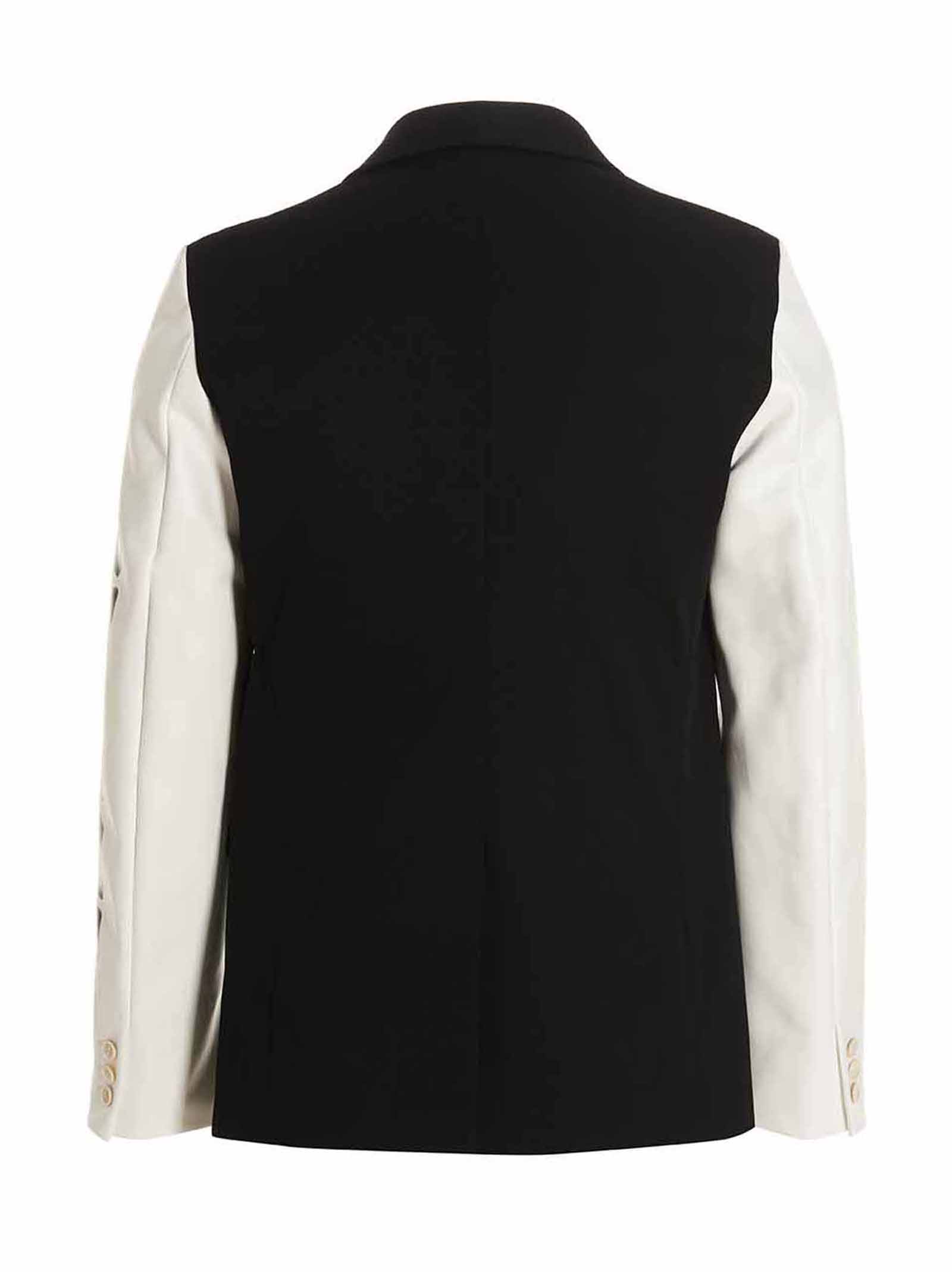 Shop Black Comme Des Garçons True Heart Strong Mind Blazer Jacket In White/black