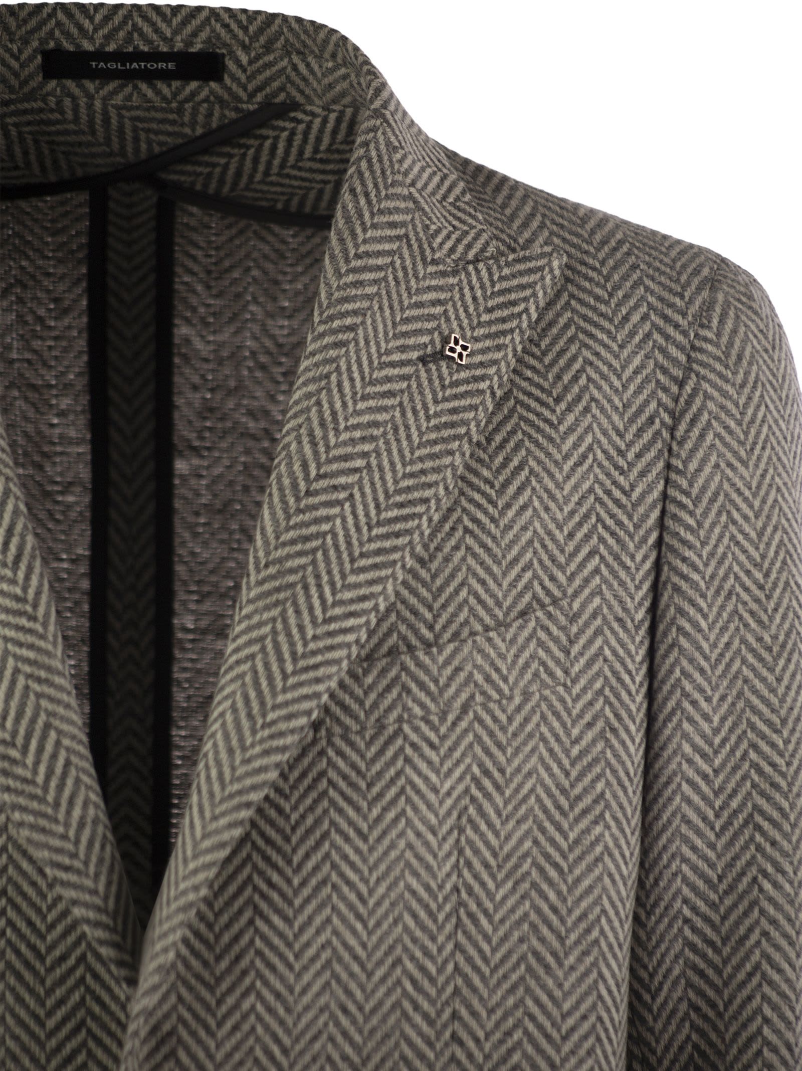 Shop Tagliatore Wool And Cashmere Jacket In Grey