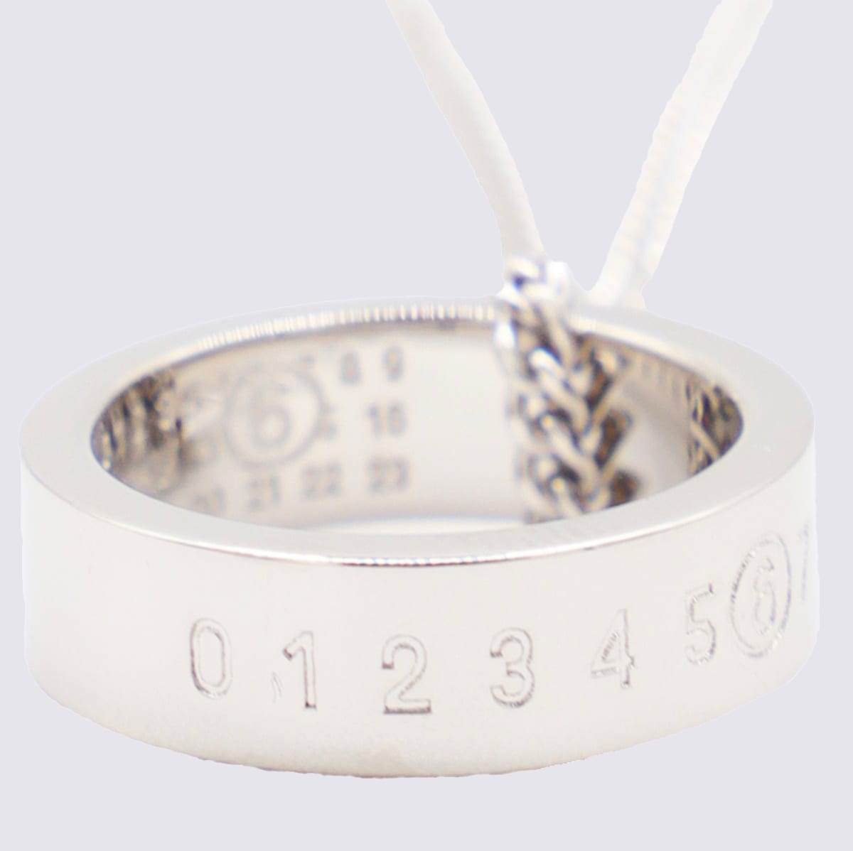 Mm6 Maison Margiela Numeric Minimal Signature Polished-finish Necklace In Silver