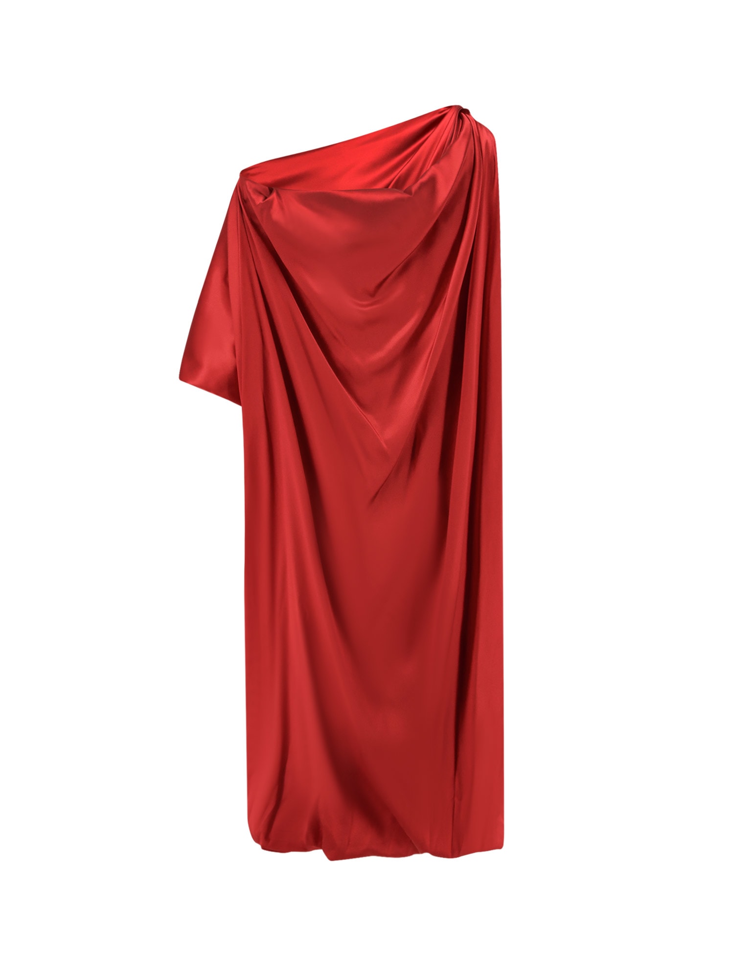 Dries Van Noten Silk Dress With Lateral Knot And Draped Detailing In Red