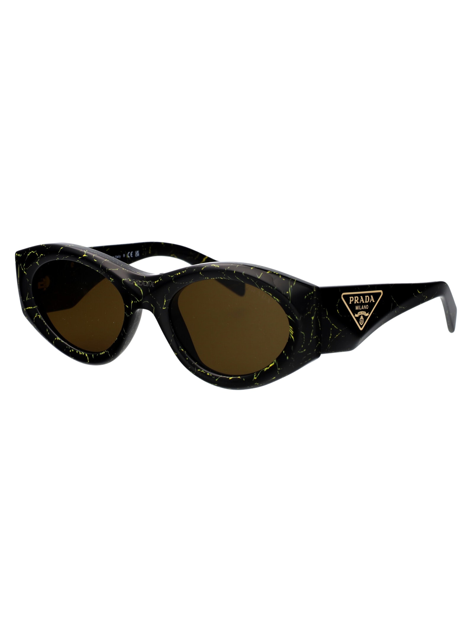 Shop Prada 0pr 20zs Sunglasses In 19d01t Black Yellow Marble