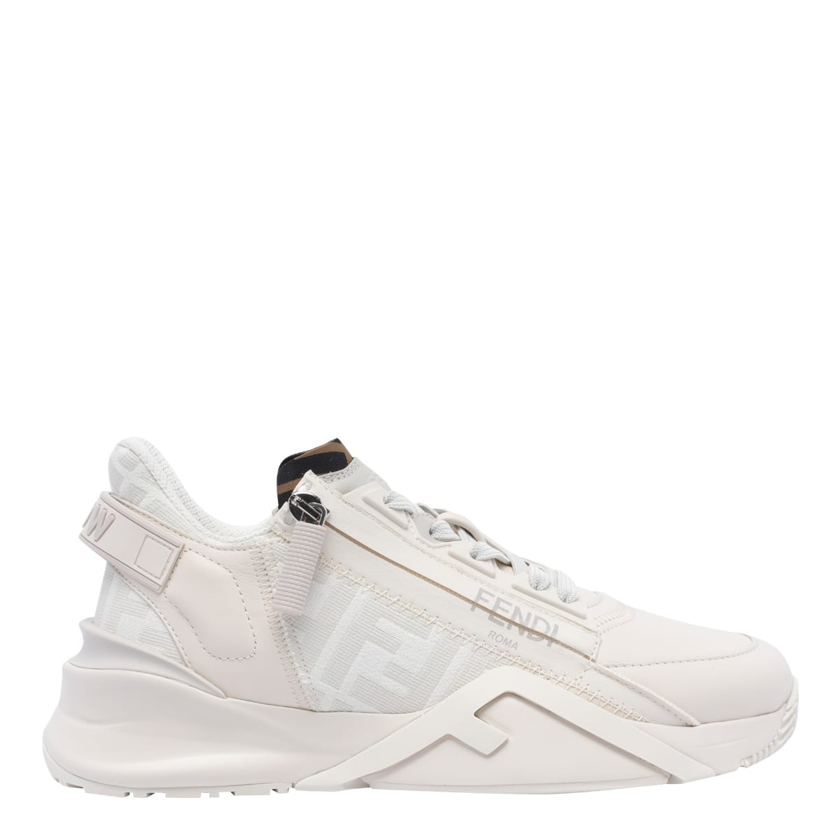 Shop Fendi Flow Sneakers In White