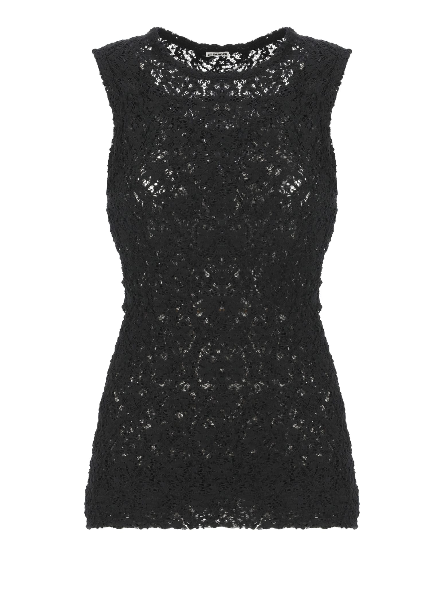 Shop Jil Sander Lace Top In Black