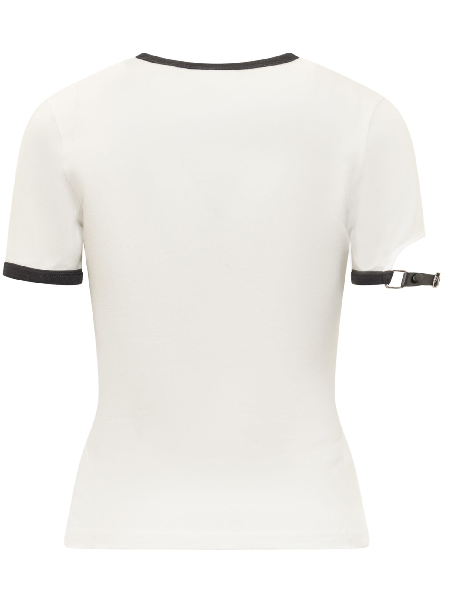 Shop Courrèges Buck T-shirt In Heritage White/black