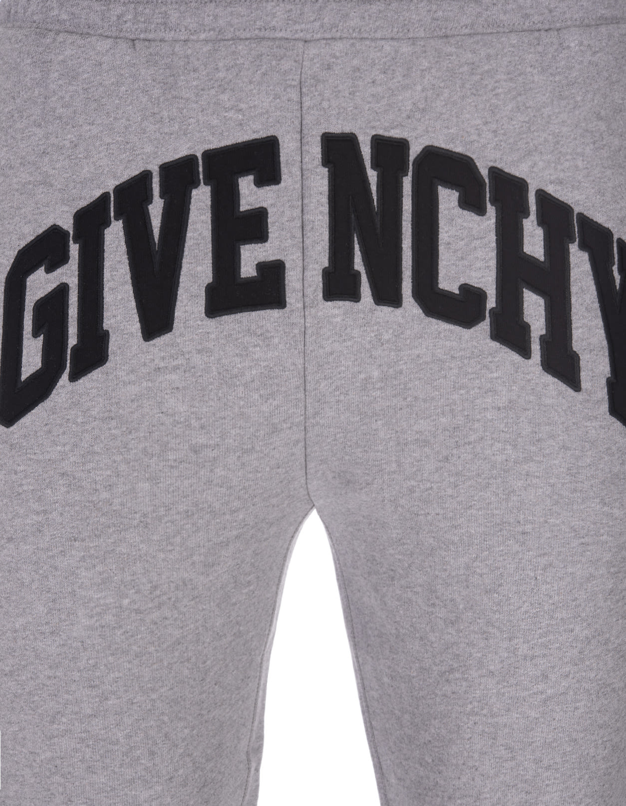 Shop Givenchy Grey Joggers With Black Front Logo