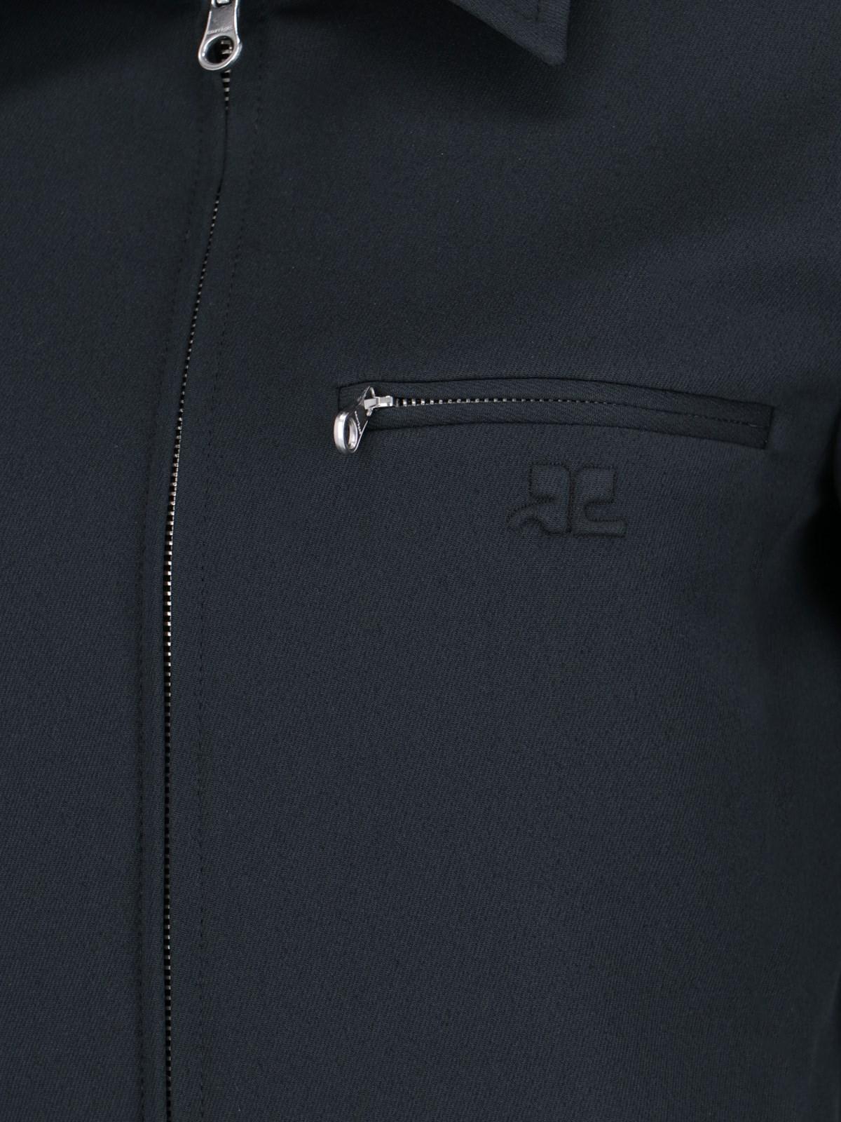 Shop Courrèges Logo Zip Jacket In Black