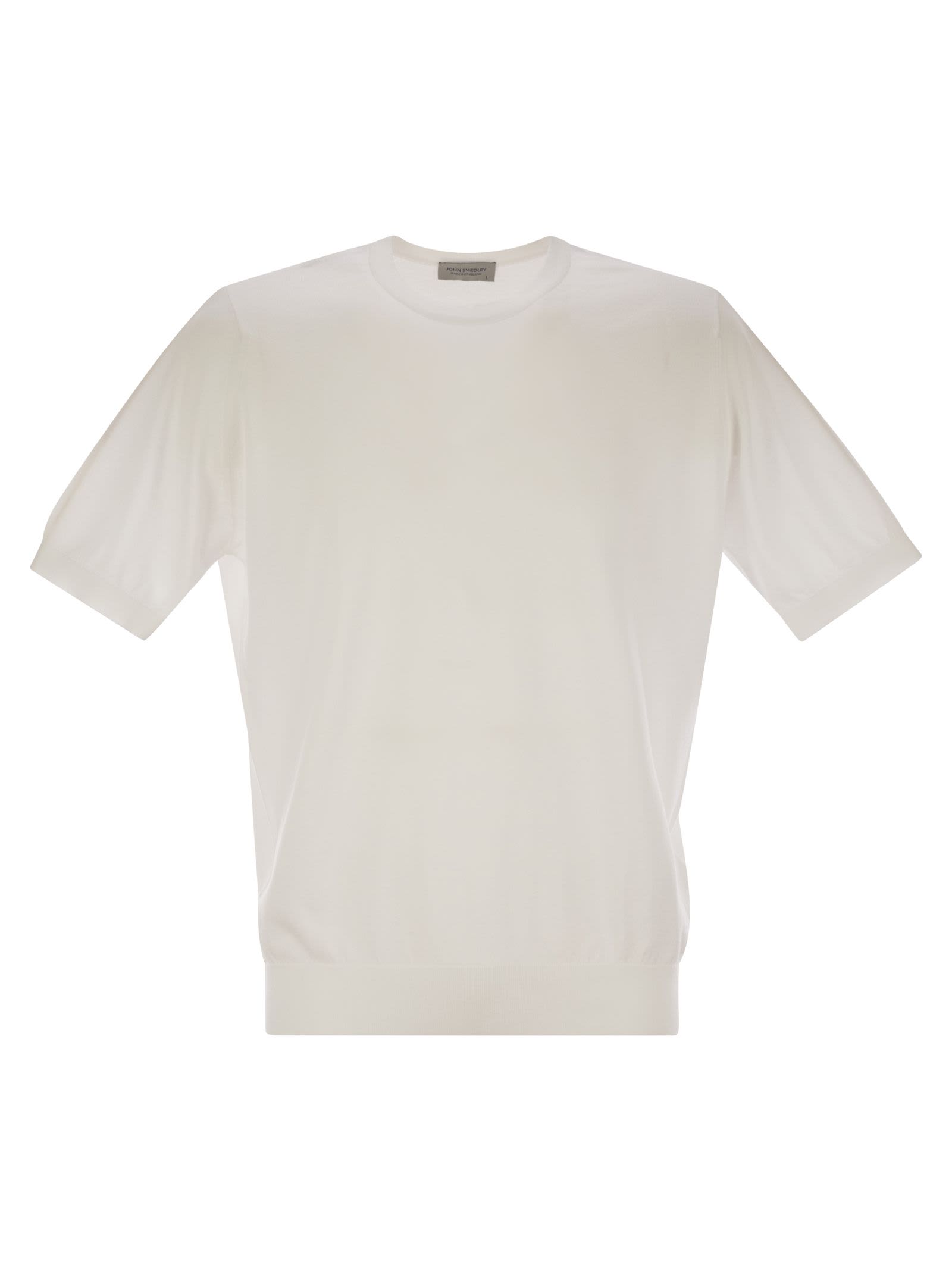 John Smedley Kempton - Cotton Crew-neck Sweater In White