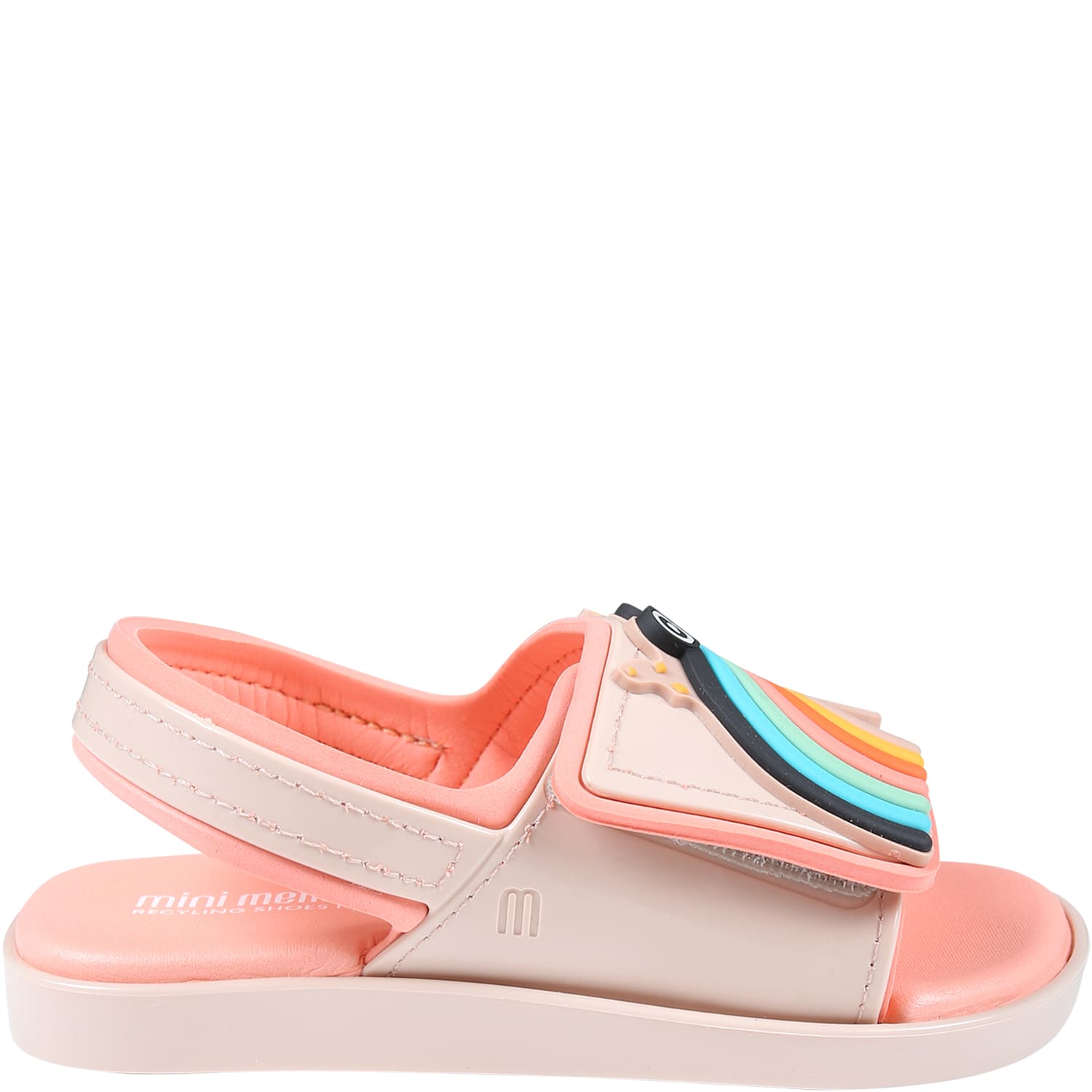 Melissa Kids' Pink Sandals For Girl With Rainbow And Unicorn