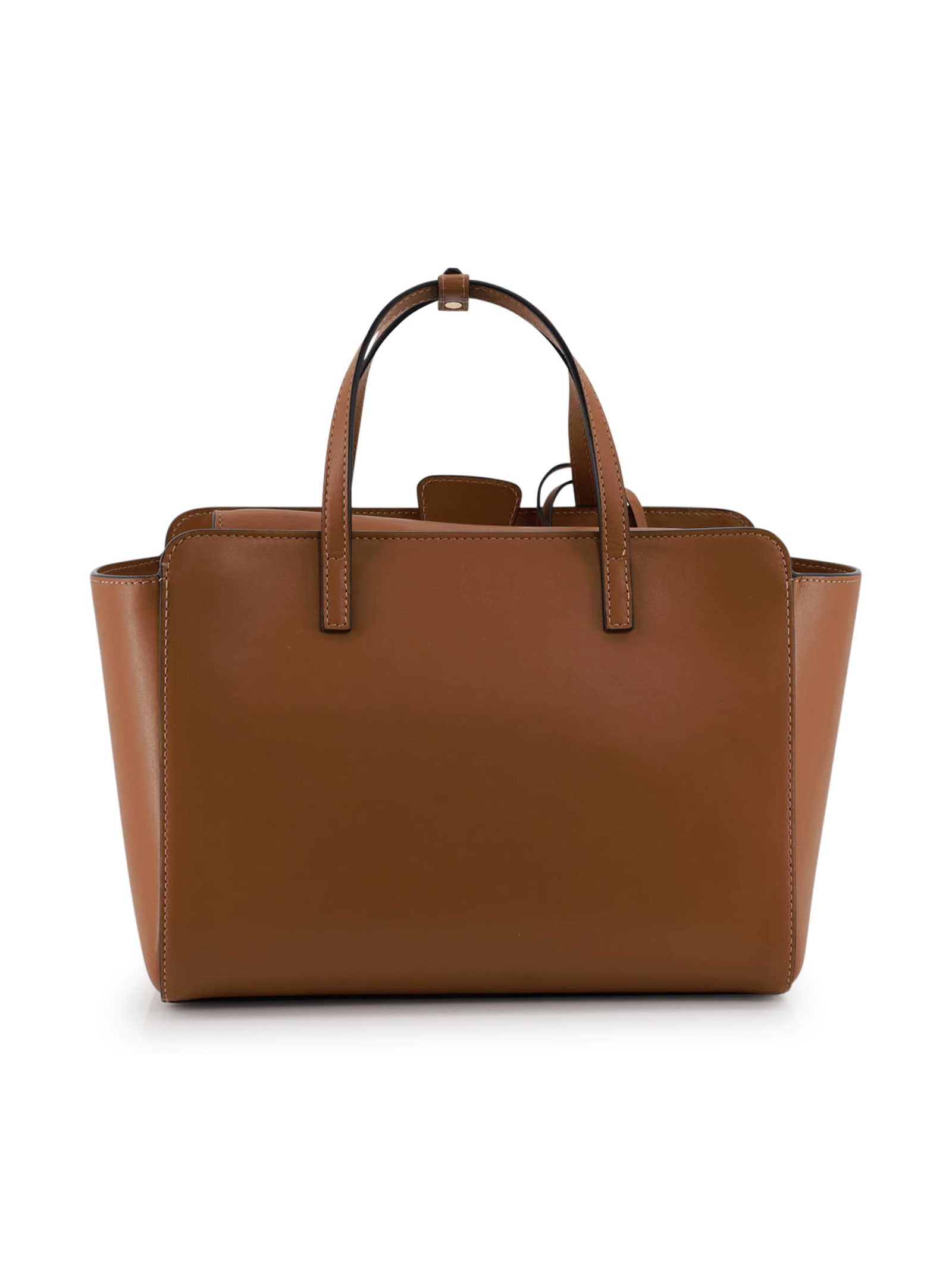 Hidesins Brown Handbag With Adjustable And Removable Shoulder Strap And Logo Lettering On The Front In Leathe In Brown