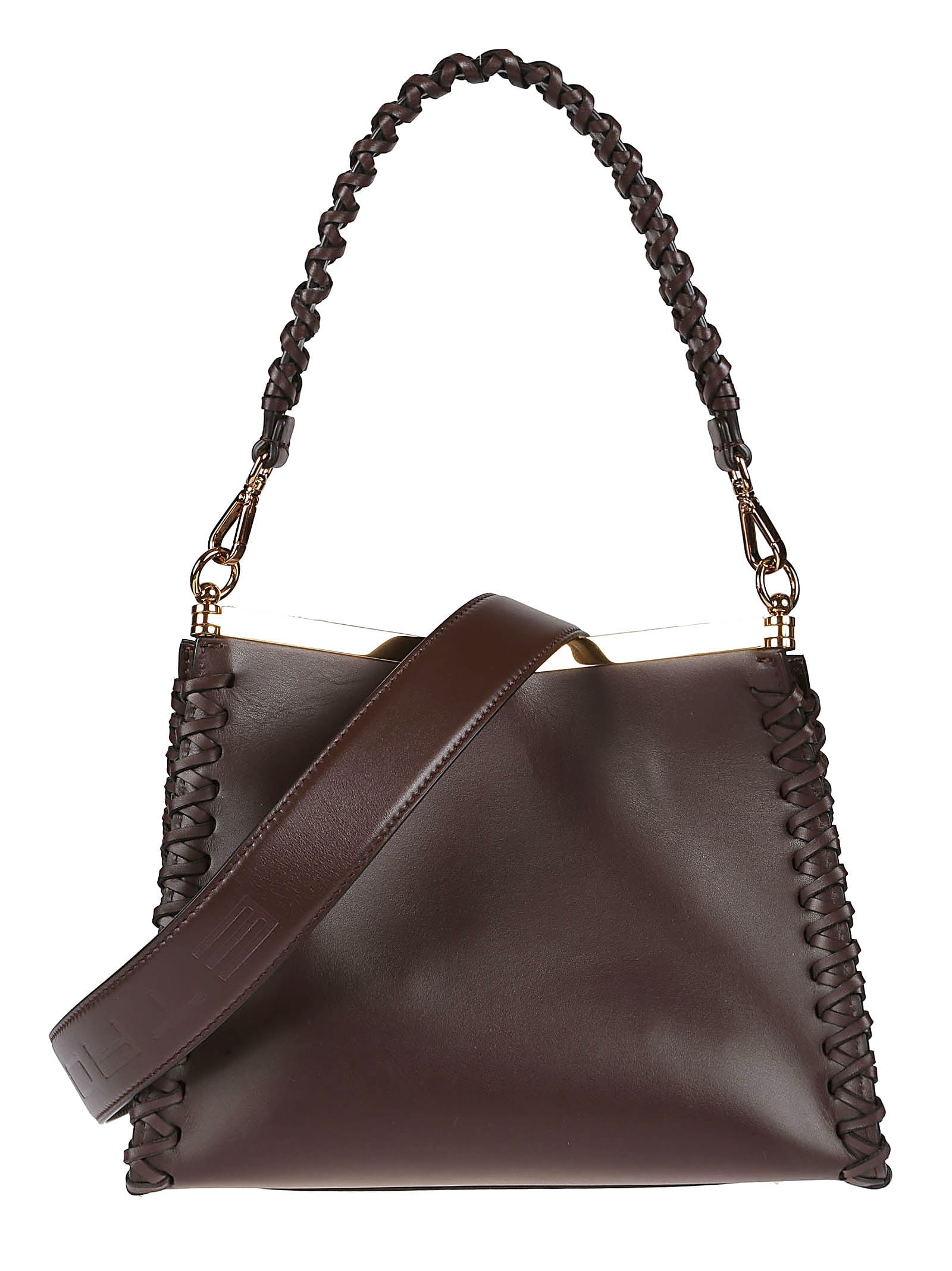 Shop Etro Medium Vela Shoulder Bag In Marrone