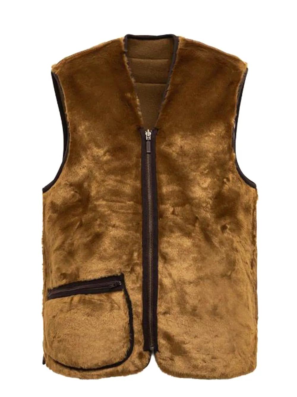 Shop Barbour Warm Pile Waistcoat In Brown