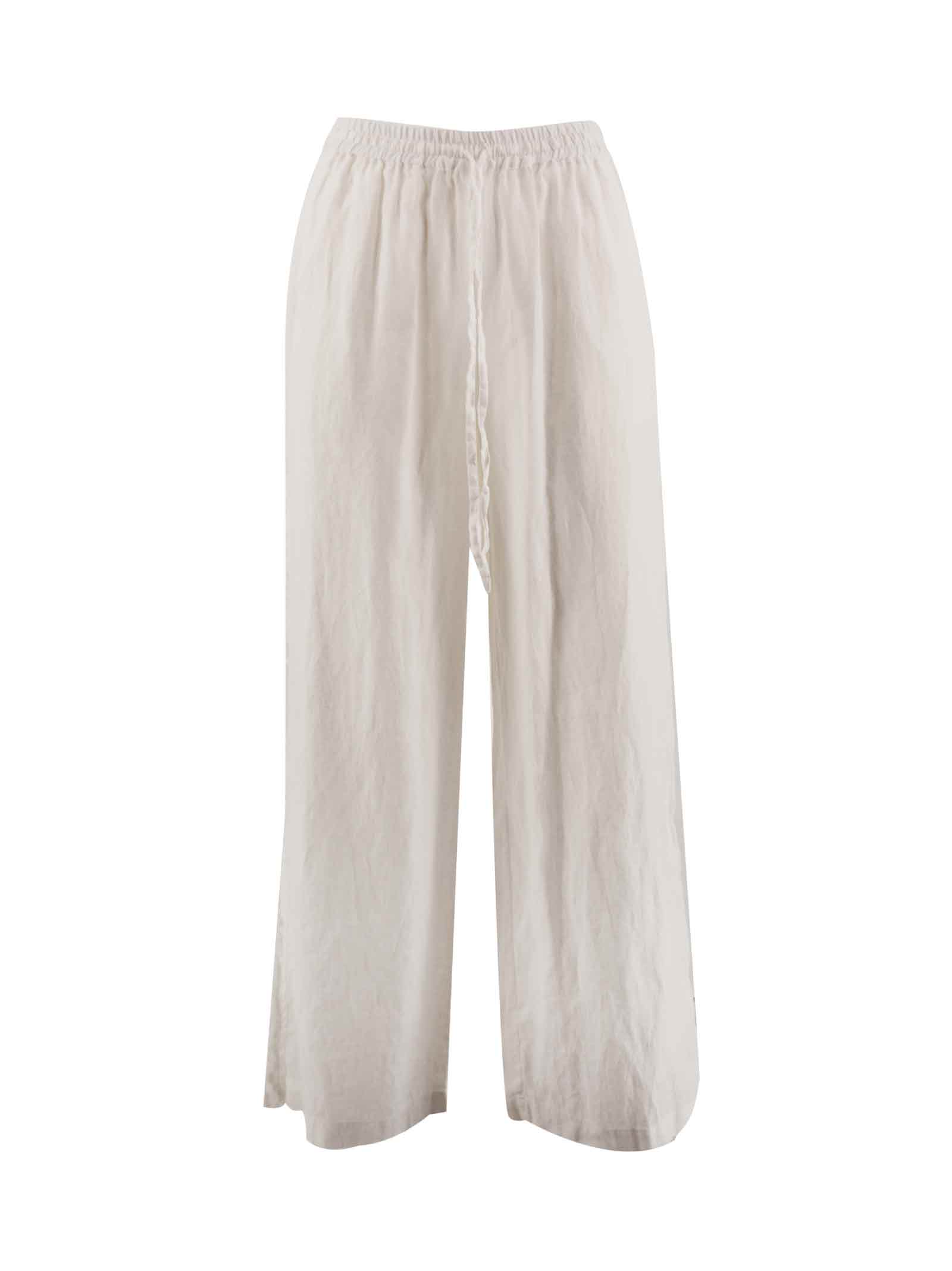 P.a.r.o.s.h Soft Wide-leg Trousers In White