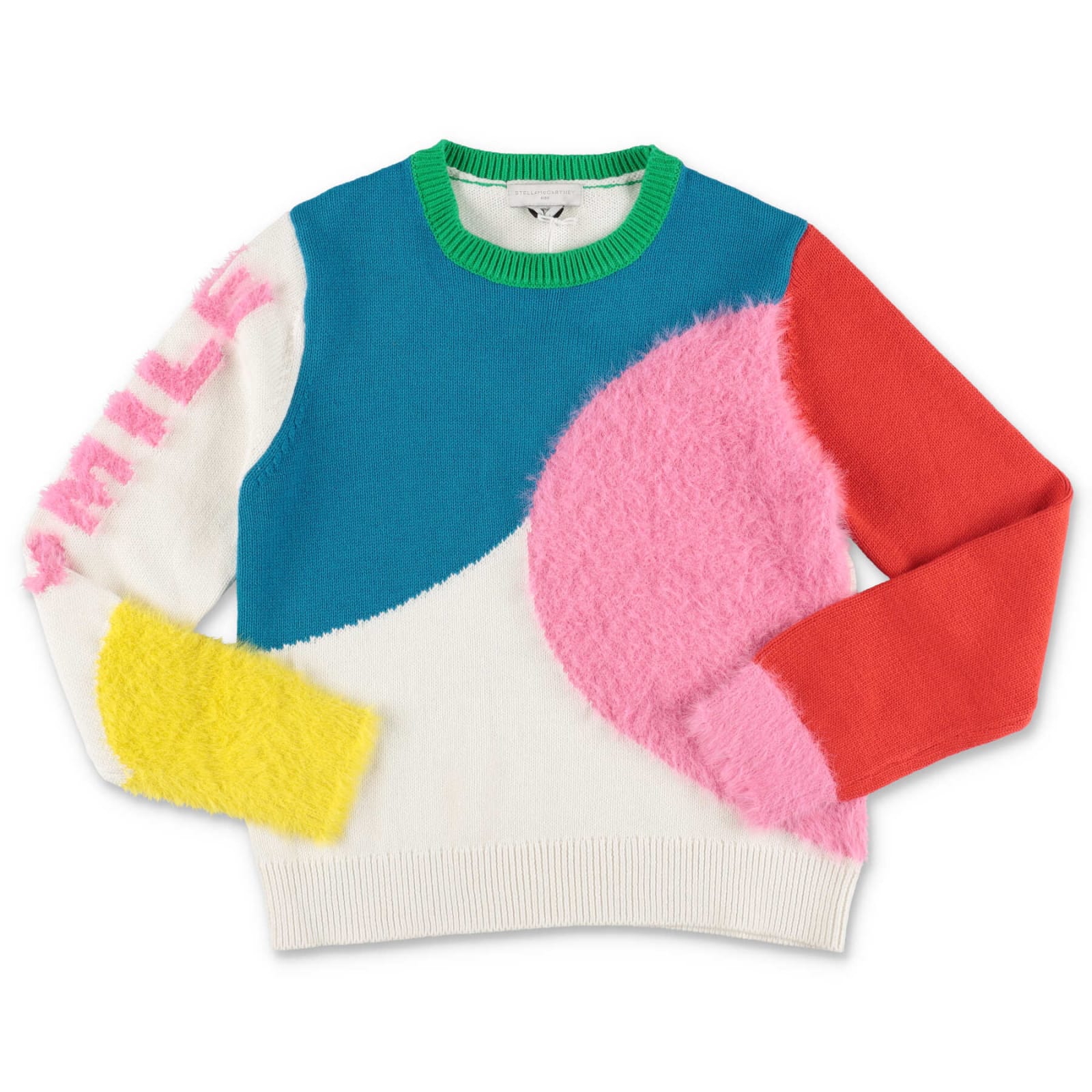 Stella McCartney Kids Stella Mccartney Pullover Color Block In Cotone E Lana