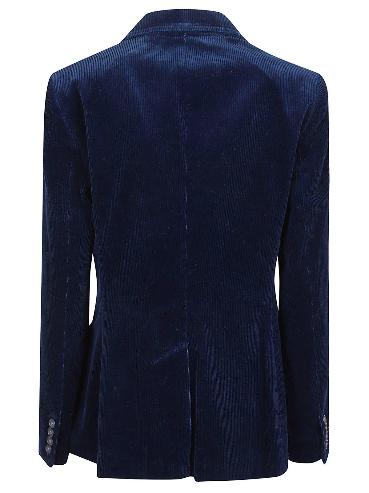 Shop Ralph Lauren Single Breasted Corduroy Blazer In Indigo