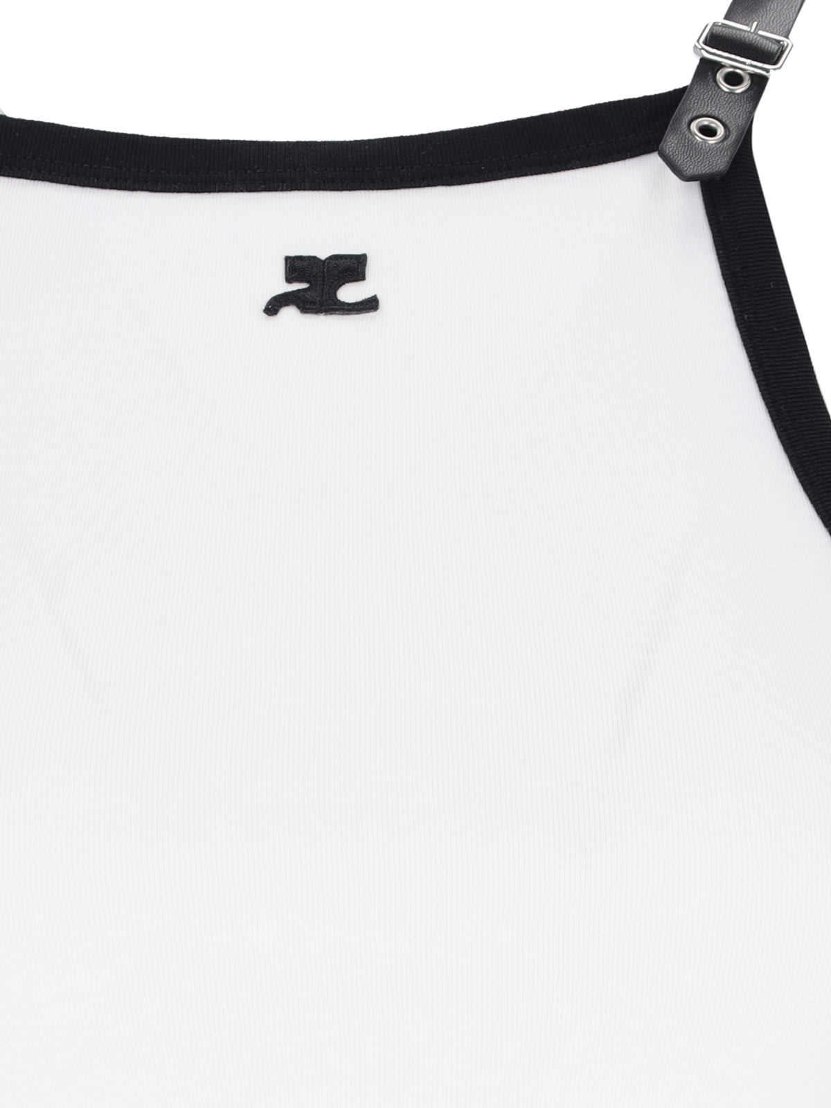Courrèges Courreges Buckle Contrast Tank Top White In White