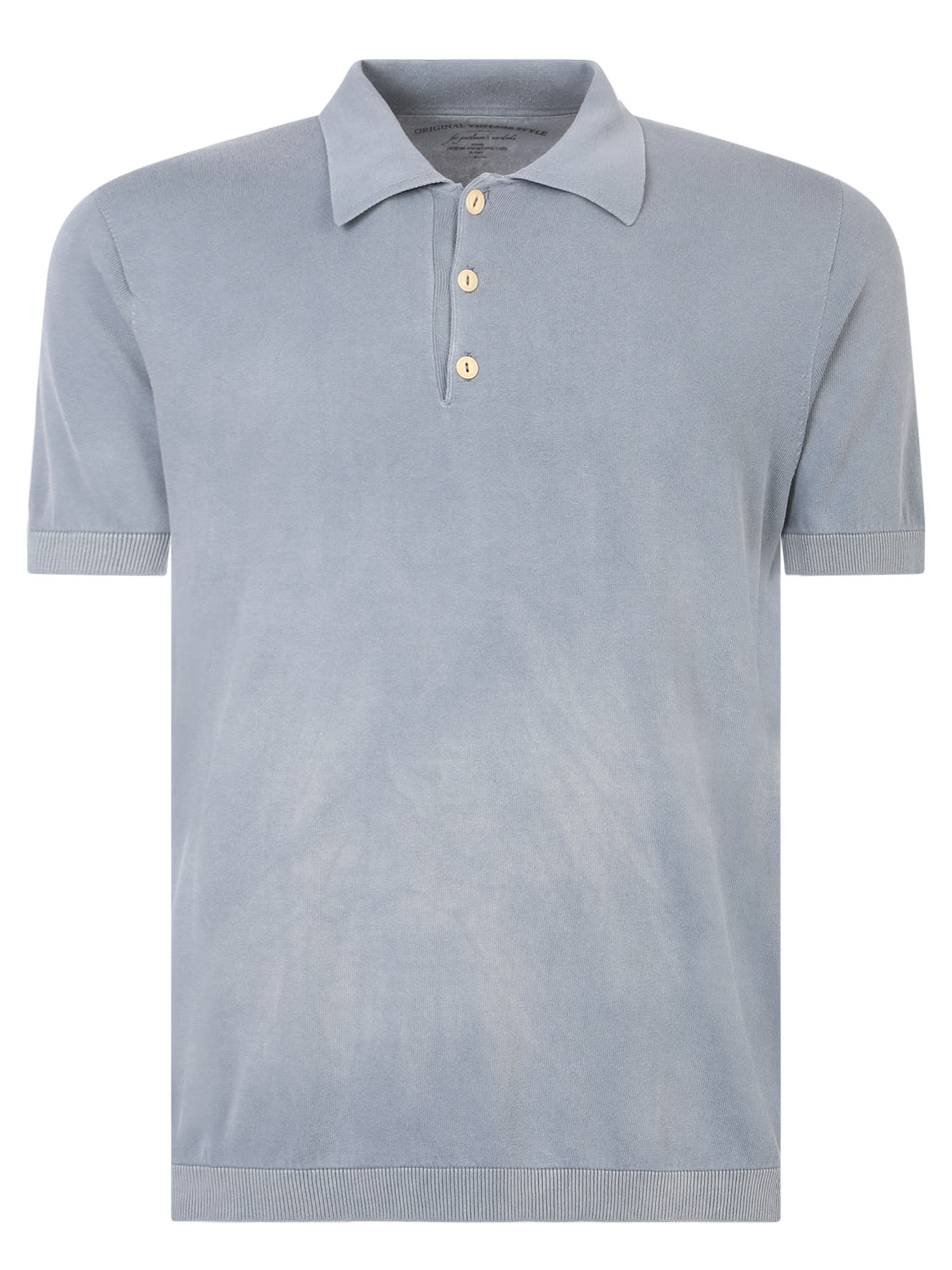 Shop Original Vintage Style Short Sleeves Polo In Blue
