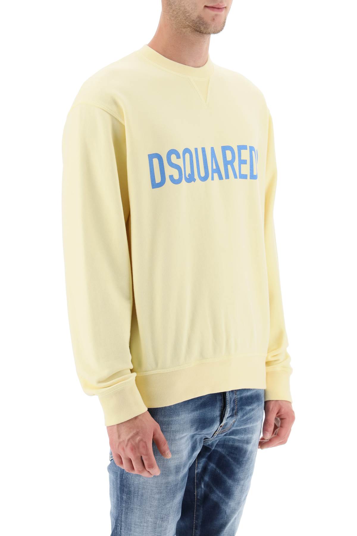Shop Dsquared2 Logo Print Sweatshirt In Pale Green (yellow)